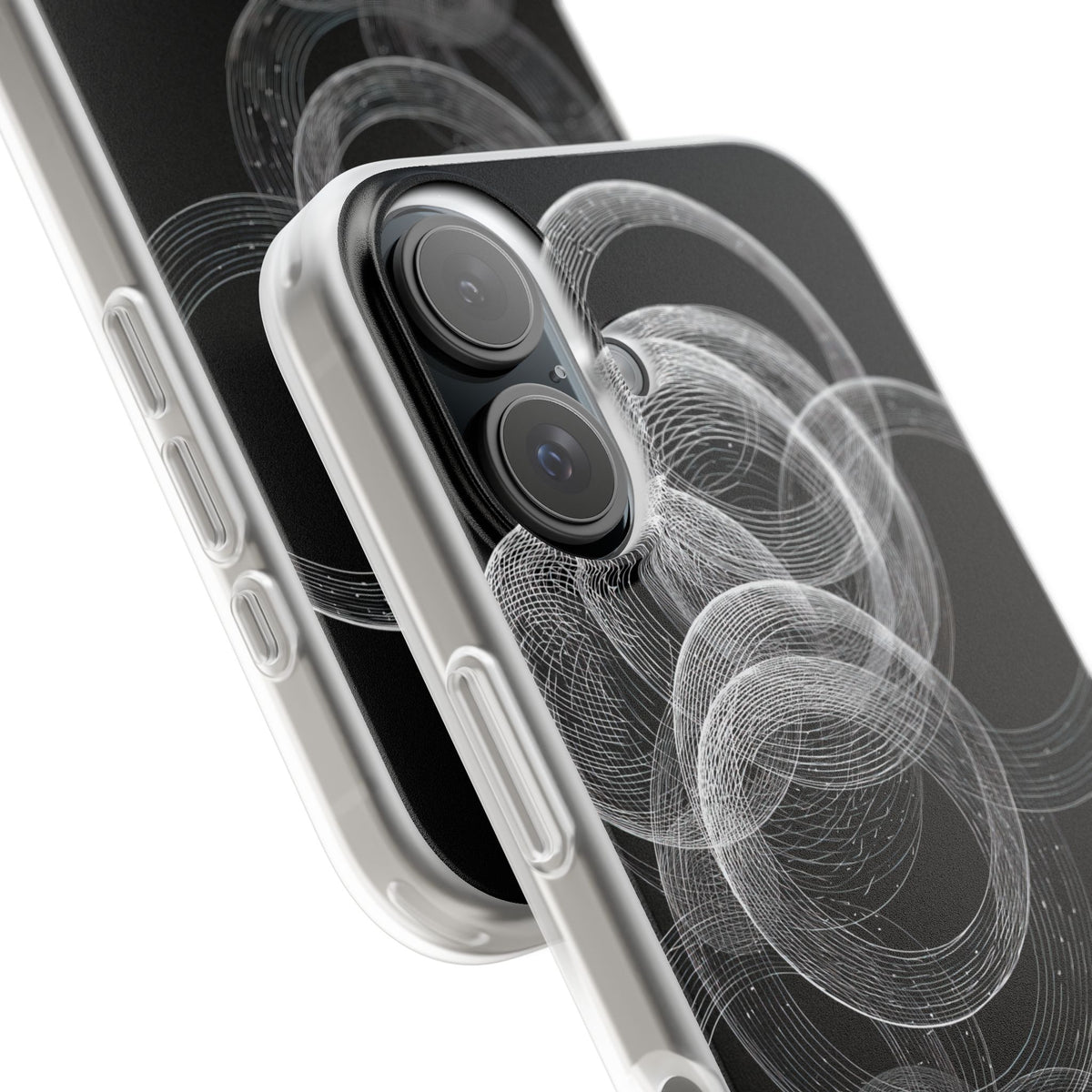 Black Lite Phone Case for iPhone - Kinetic Wireframe Orbit