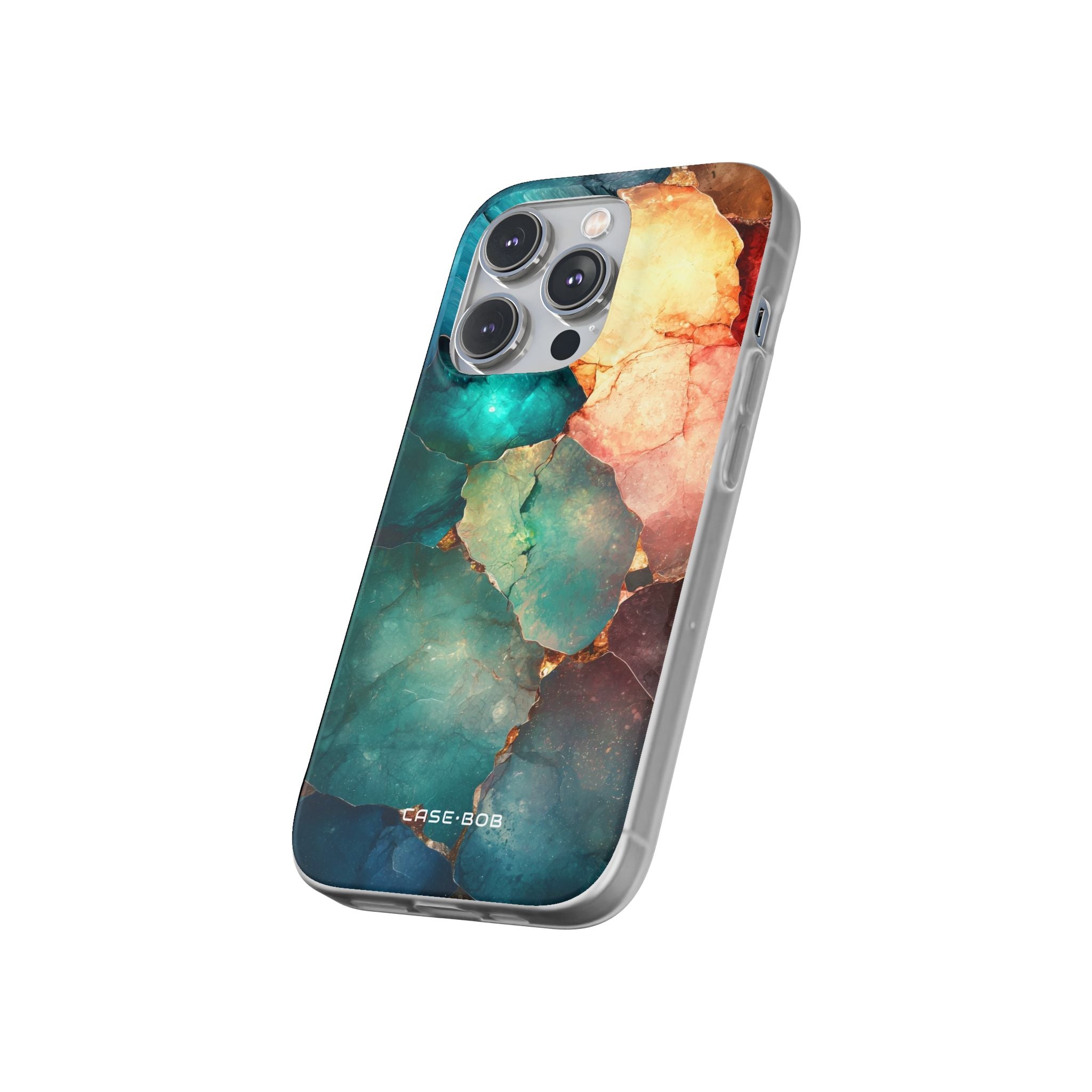 Teal Mosaic Veins iPhone 14 Pro Case - Soft