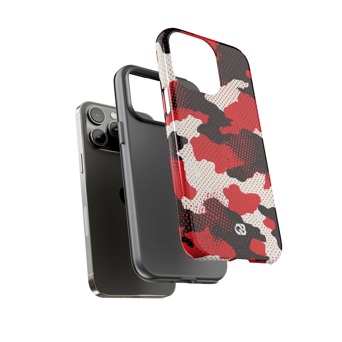 Crimson Halftone Camo · Tough Phone Case for iPhone · Red