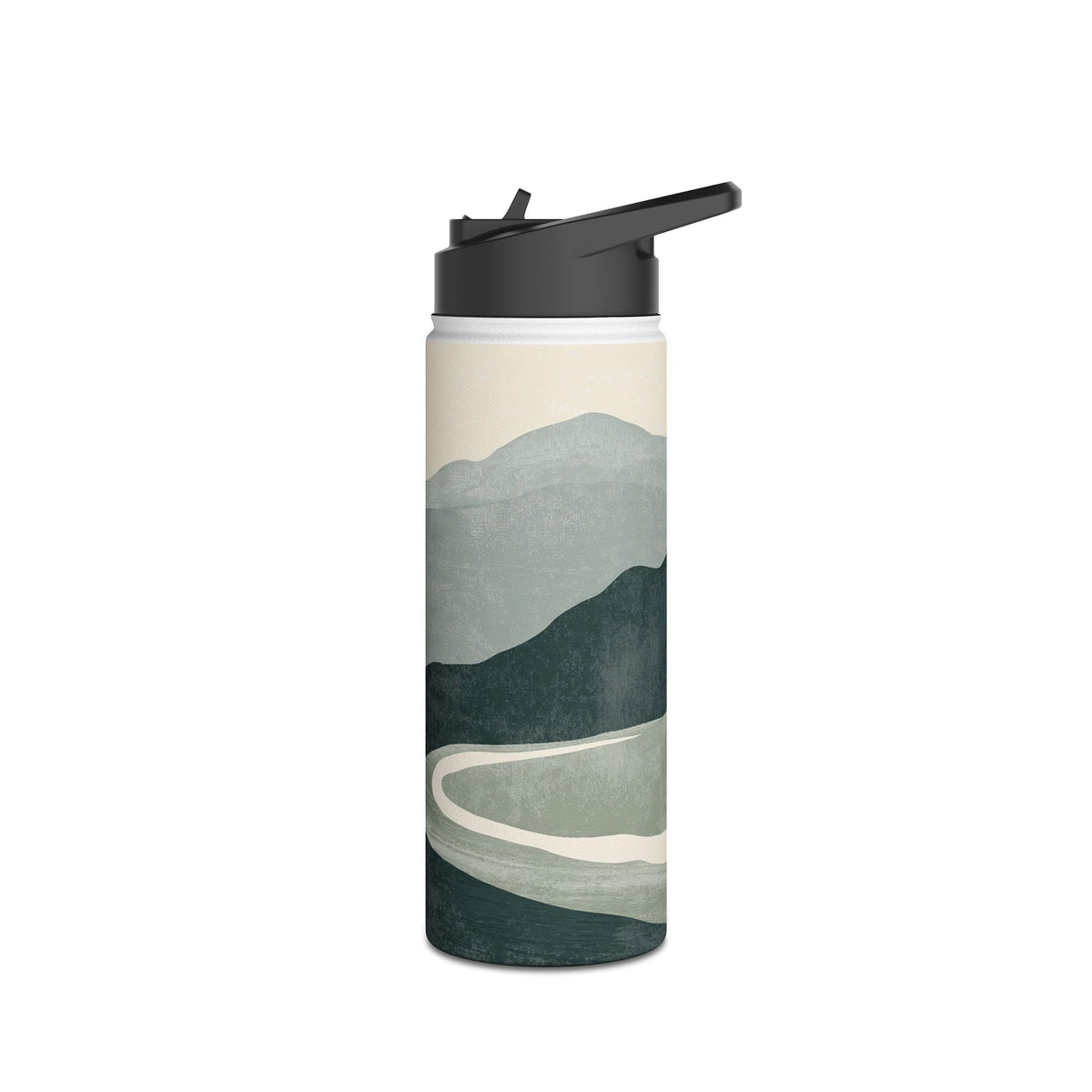 Muted Valley Vista · Insulated Water Bottle · Green