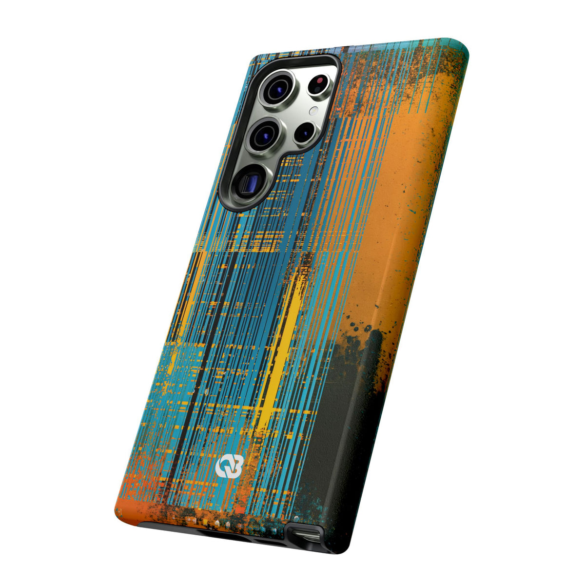 Cyber Glitch Stream · Tough Phone Case for Samsung · Teal