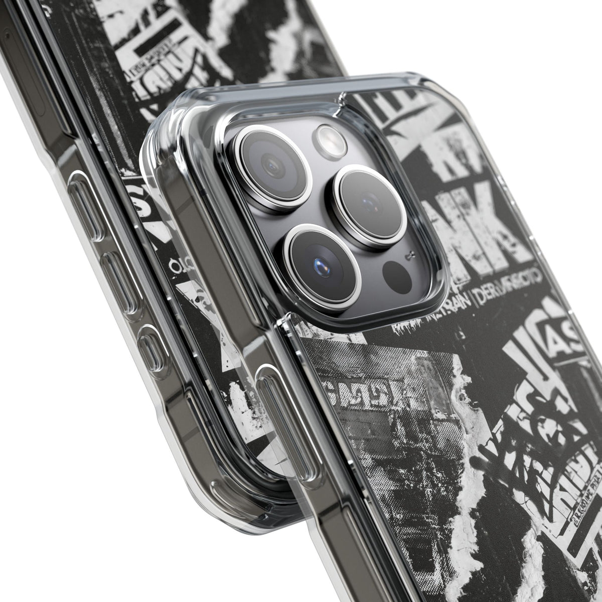 Underground Punk Collage · Clear Impact Magnetic Phone Case for iPhone · Black