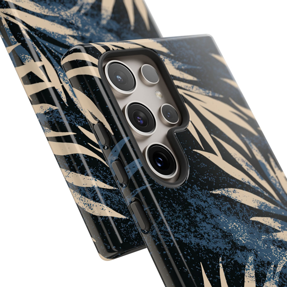 Blue Tough Phone Case for Samsung - Indigo Sandstone Palm