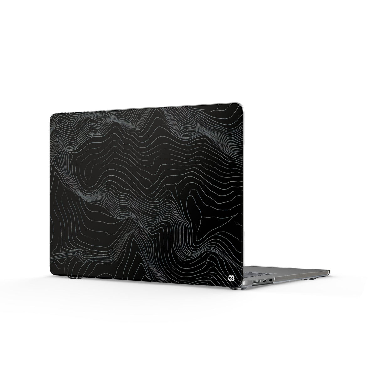 Obsidian Contour Elevation · Clear Hard Case for MacBook · Black