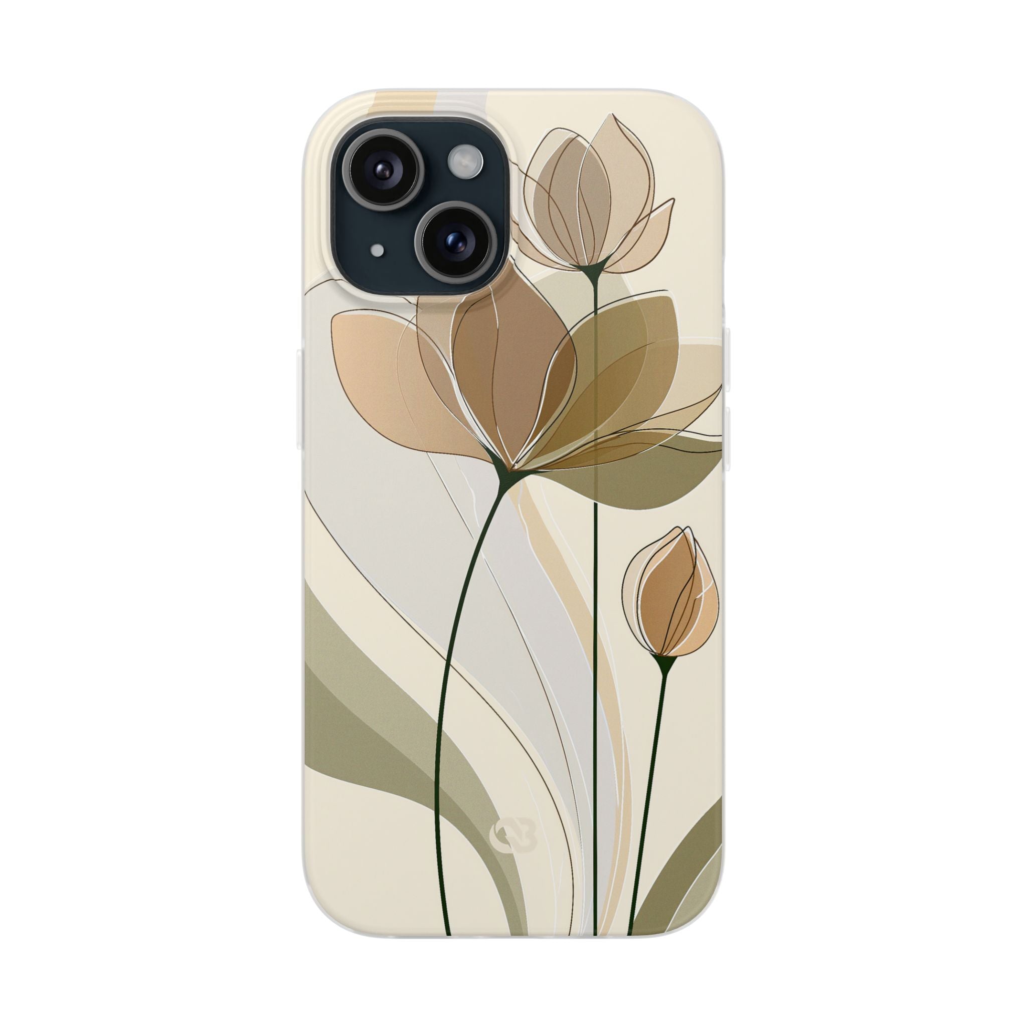 Beige Lite Phone Case for iPhone - Muted Ochre Petals