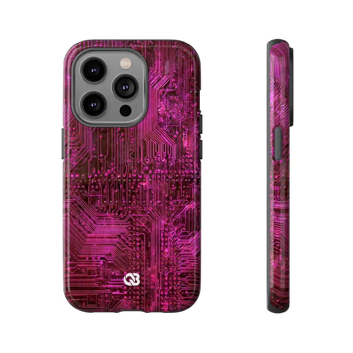 Magenta Circuit Trace · Tough Phone Case for iPhone · Pink