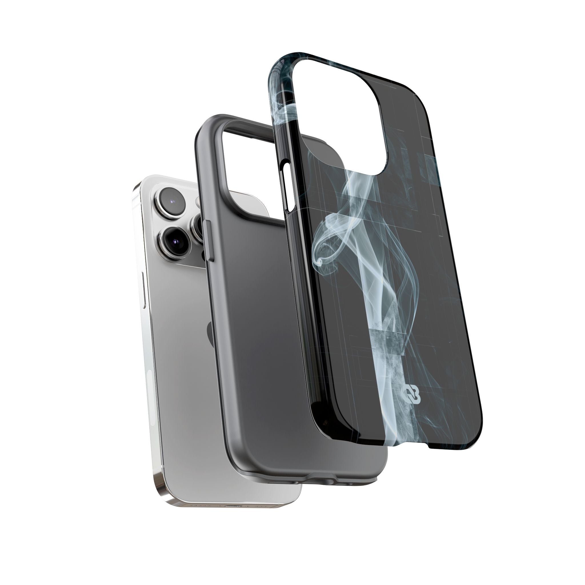 Black Tough Phone Case for iPhone - Arctic Vapor Grid