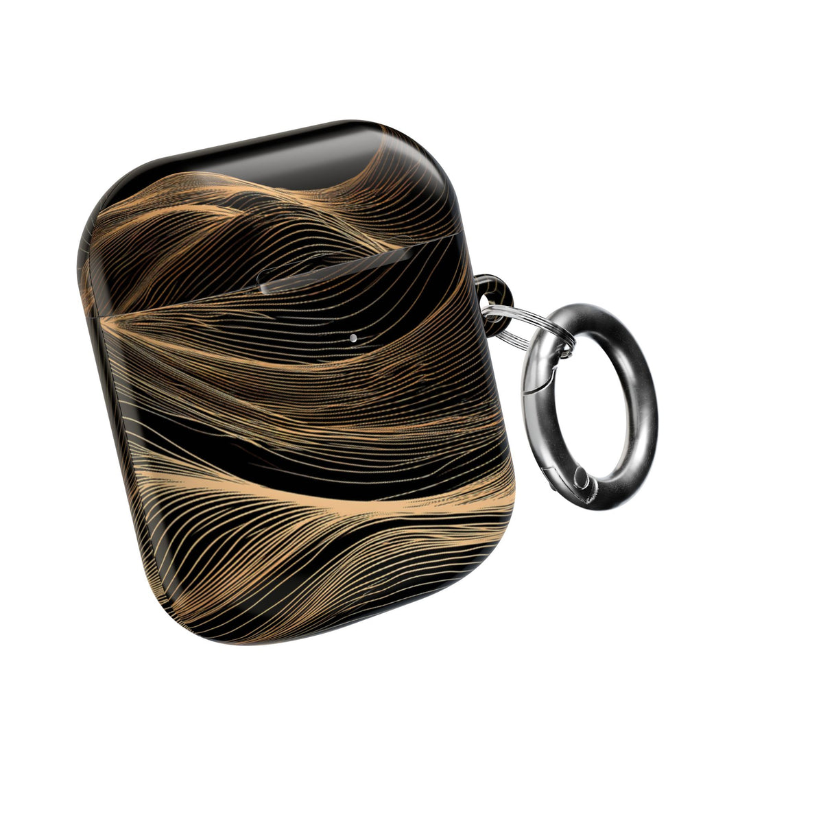 Gilded Ridge Lines · Hard Case for AirPods & AirPods Pro · Black