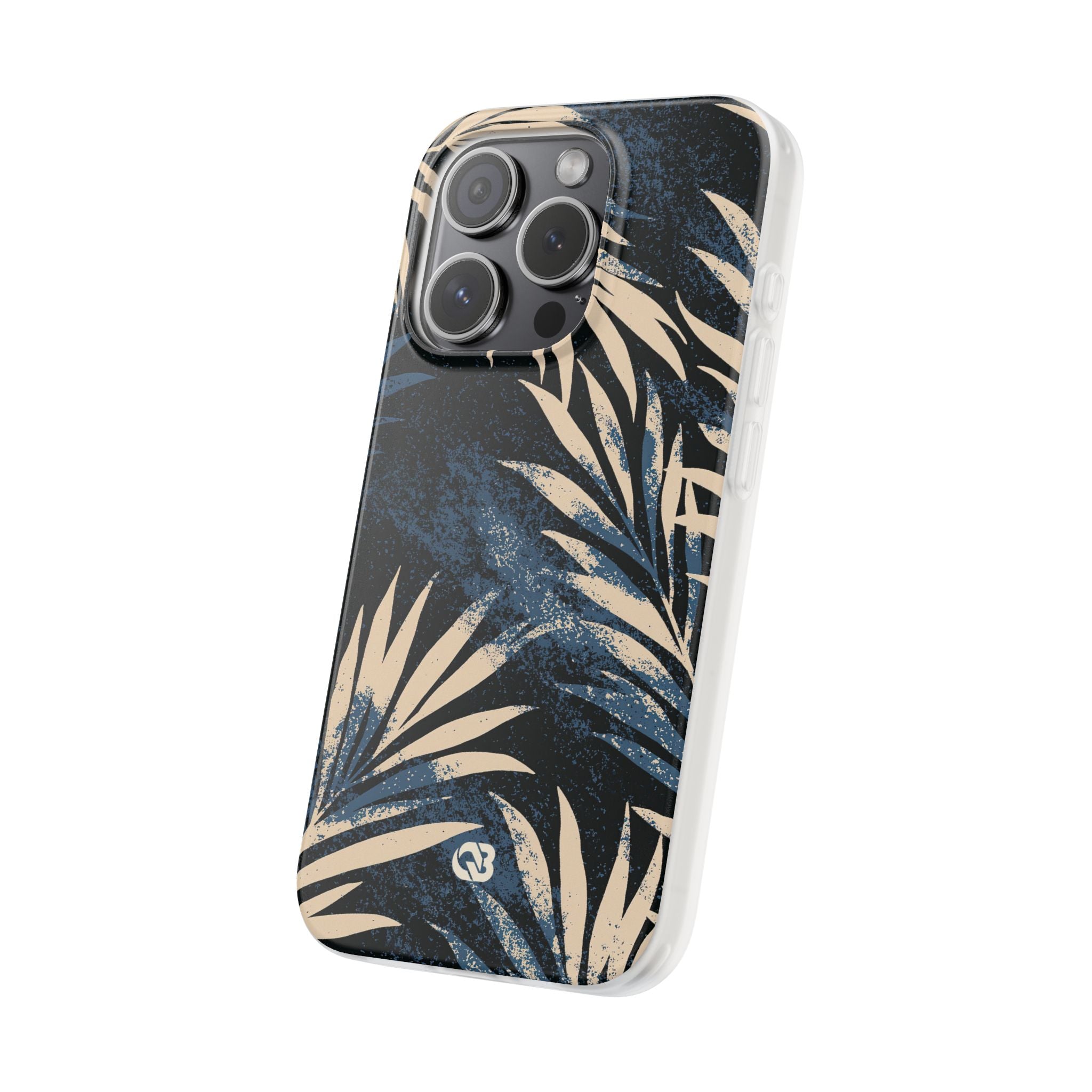 Blue Lite Phone Case for iPhone - Midnight Indigo Palm