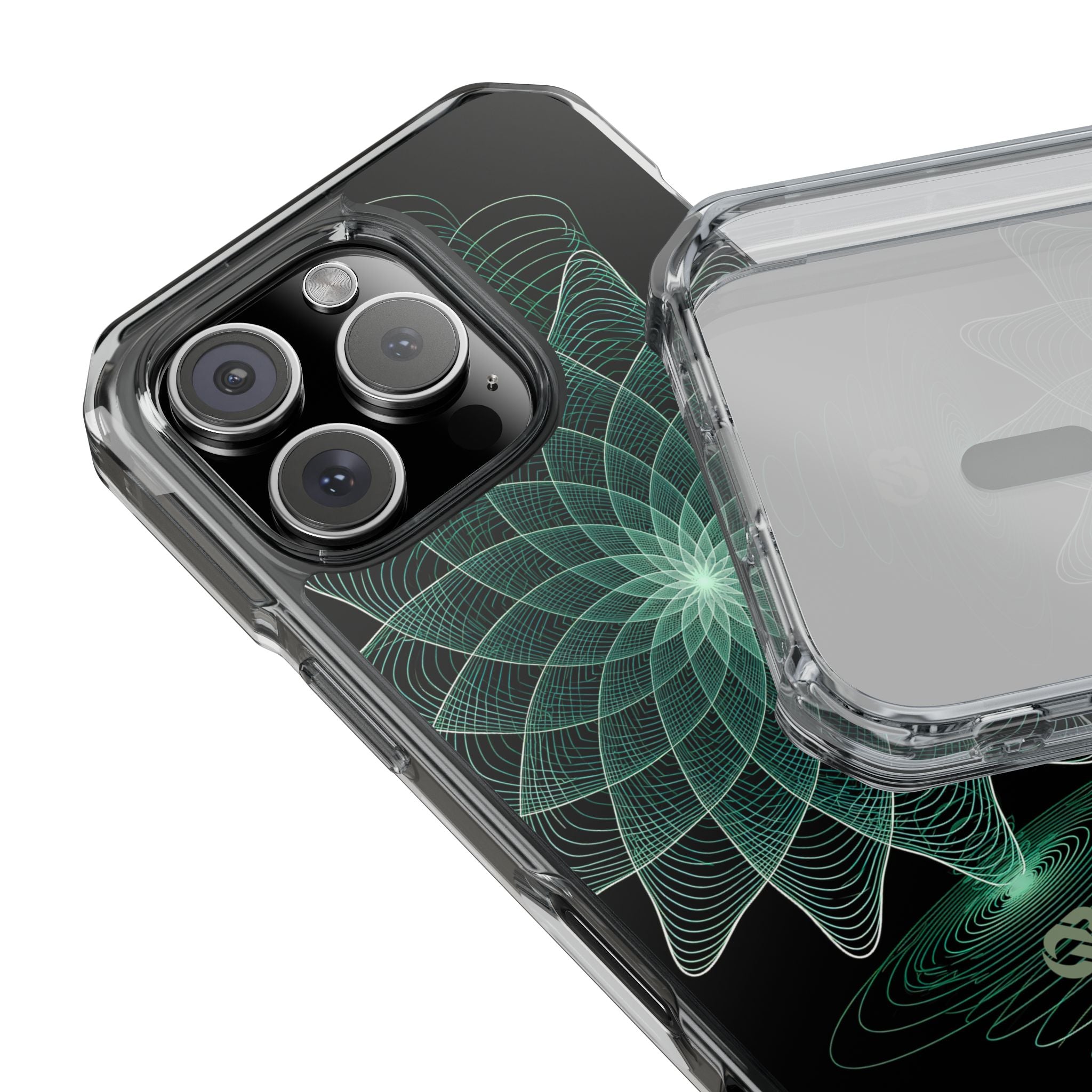 Green Impact MagSafe Phone Case for iPhone - Cyan Signal Bloom