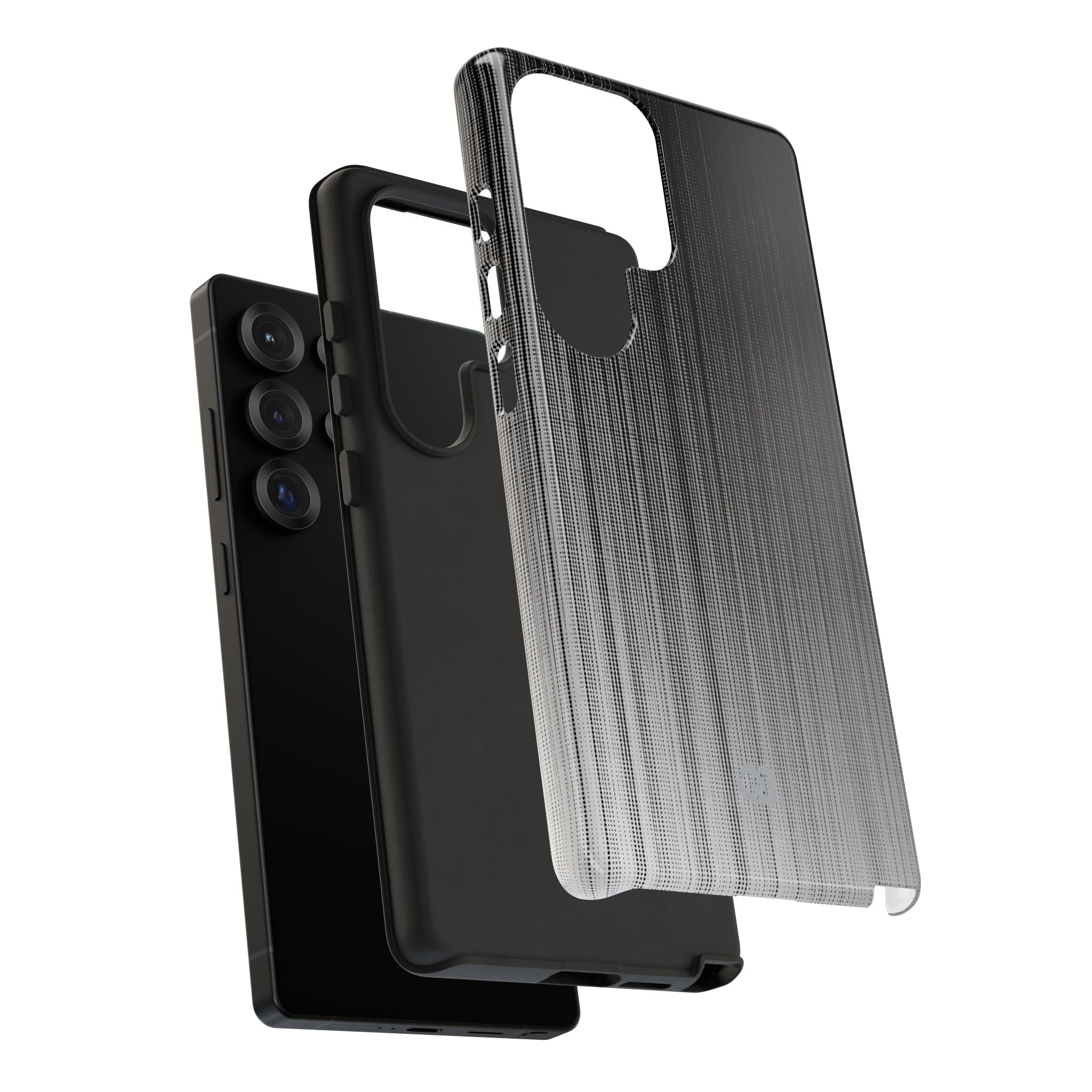 Grey Tough Phone Case for Samsung - Static Vertical Dither