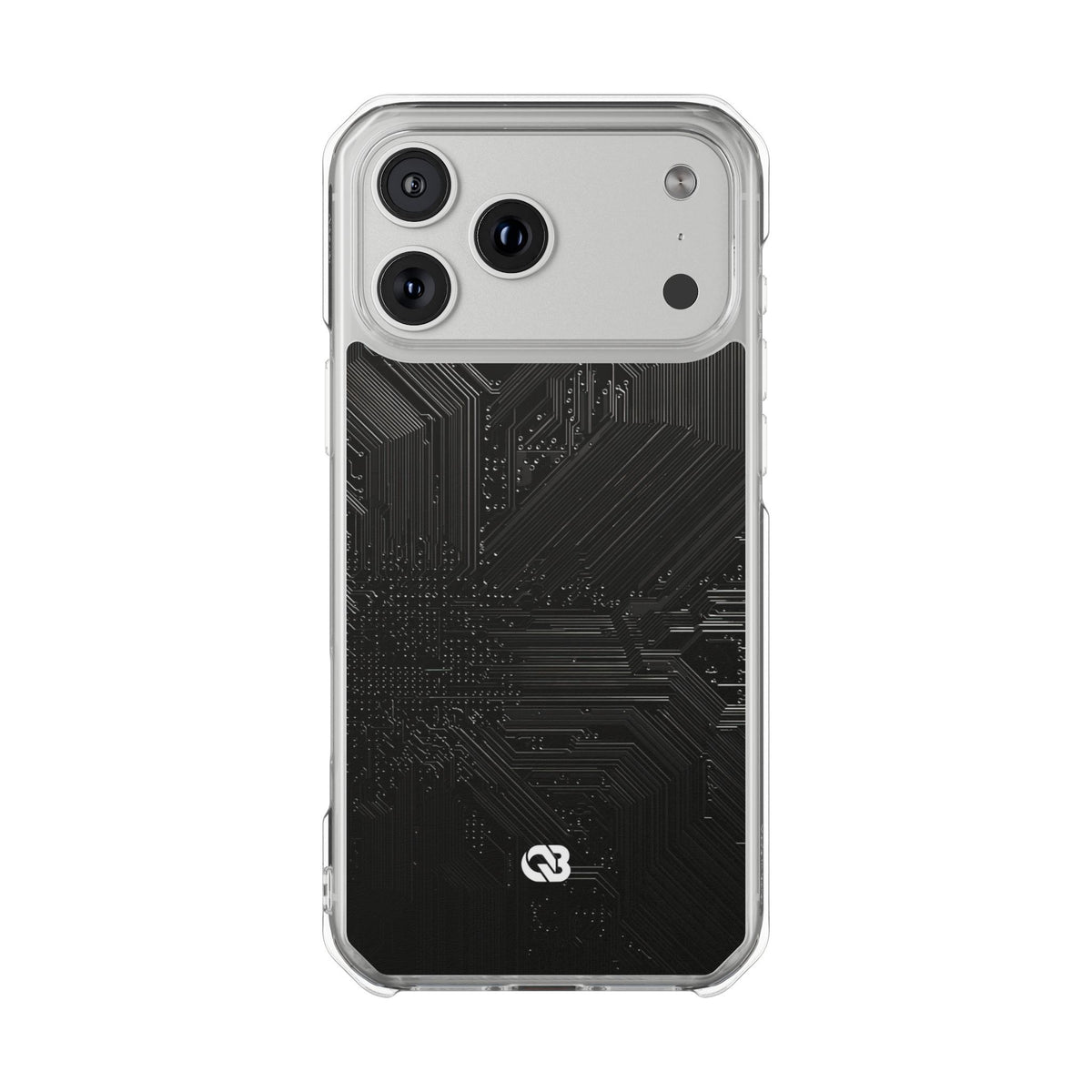 Obsidian Circuitry · Clear Impact Magnetic Phone Case for iPhone · Black