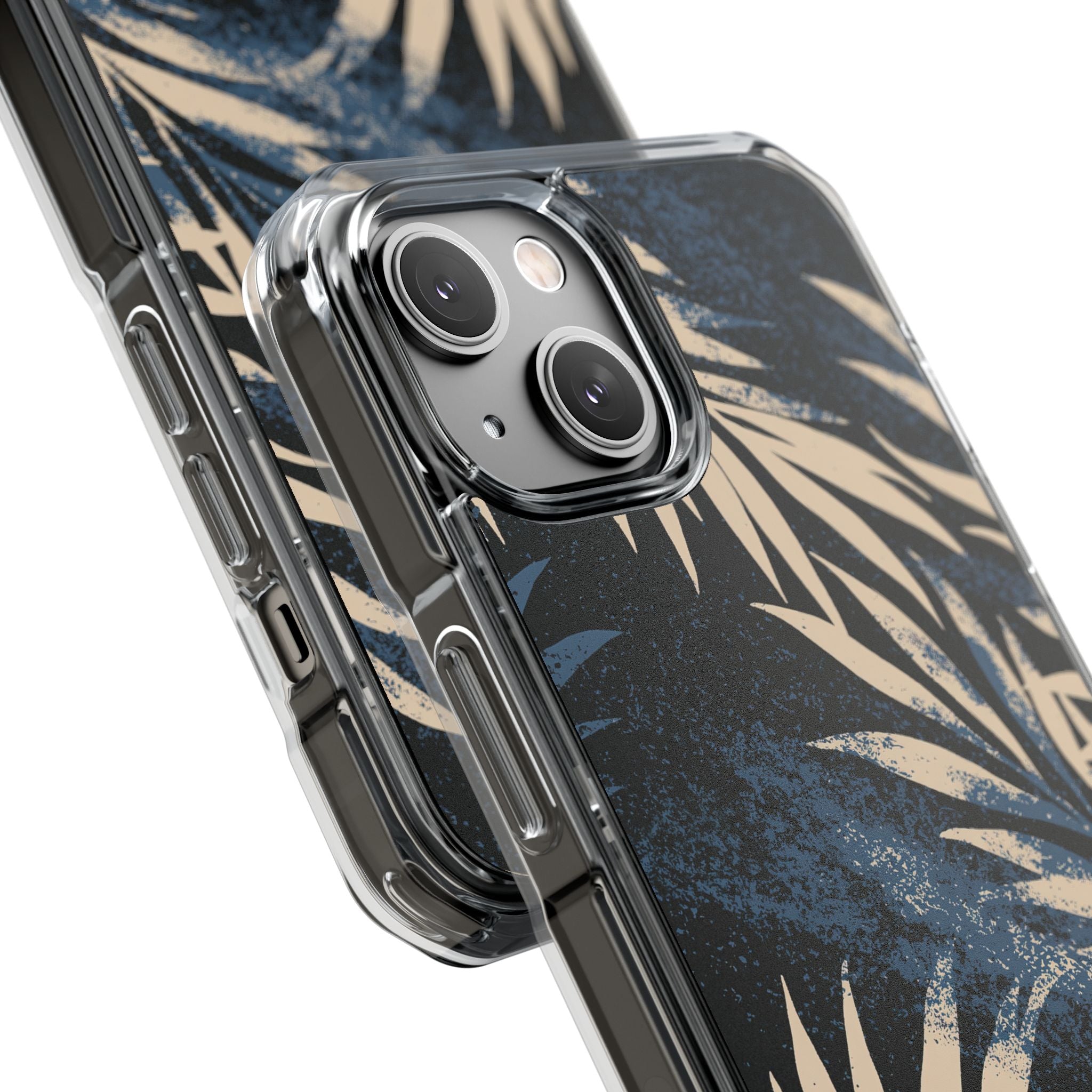 Blue Impact MagSafe Phone Case for iPhone - Midnight Indigo Palm