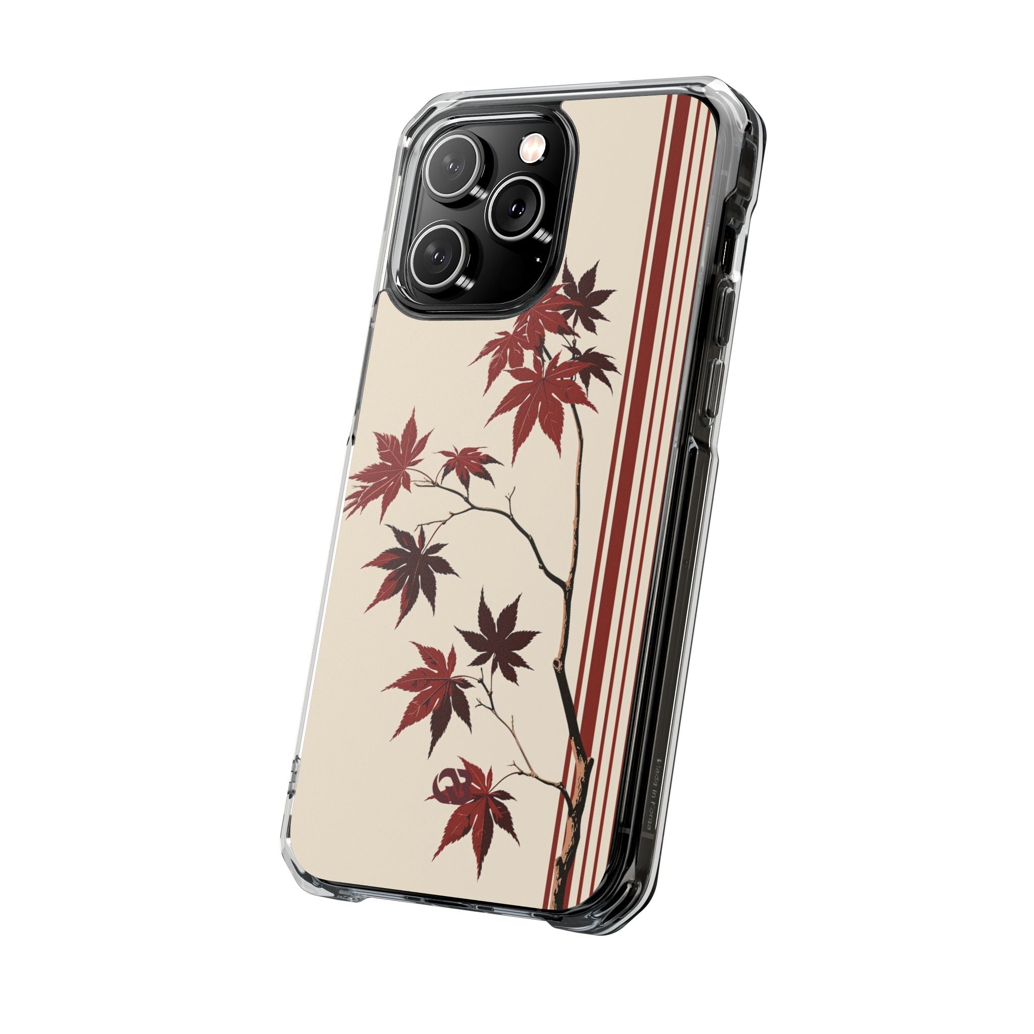 Red Impact MagSafe Phone Case for iPhone - Crimson Momiji Stripe