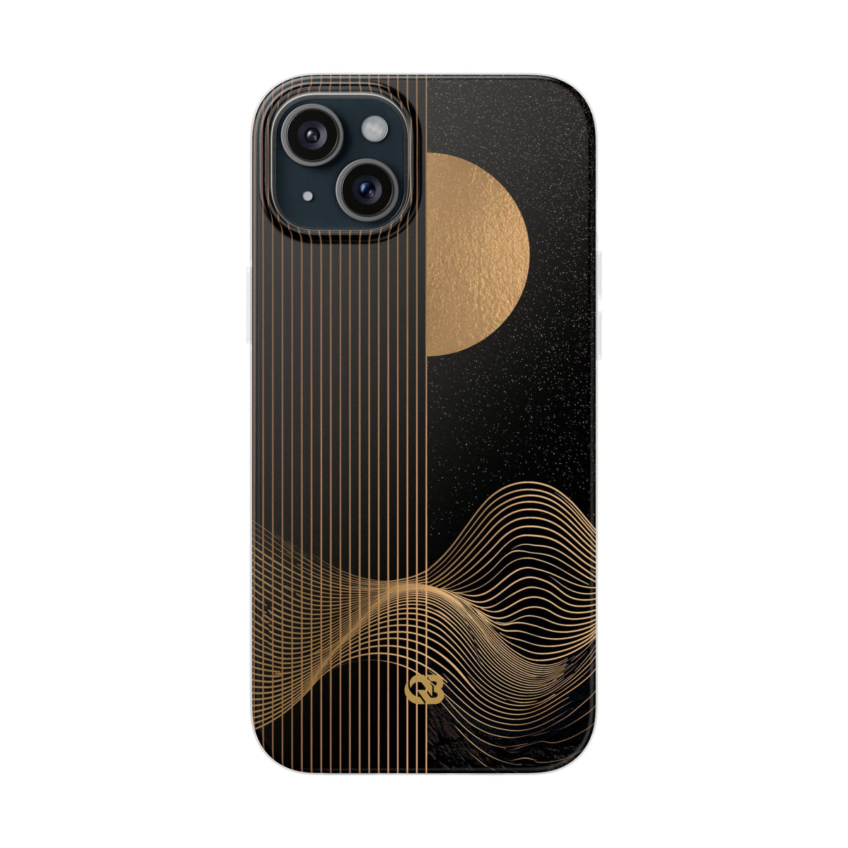Gold Lite Phone Case for iPhone - Gilded Obsidian Dunes