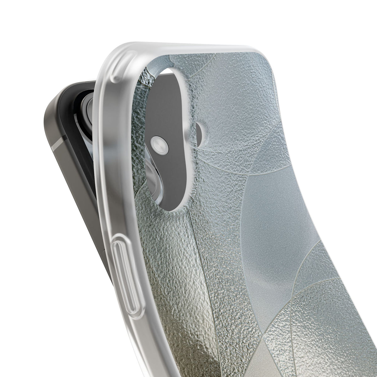 Silver Lite Phone Case for iPhone - Frosted Silver Mosaic