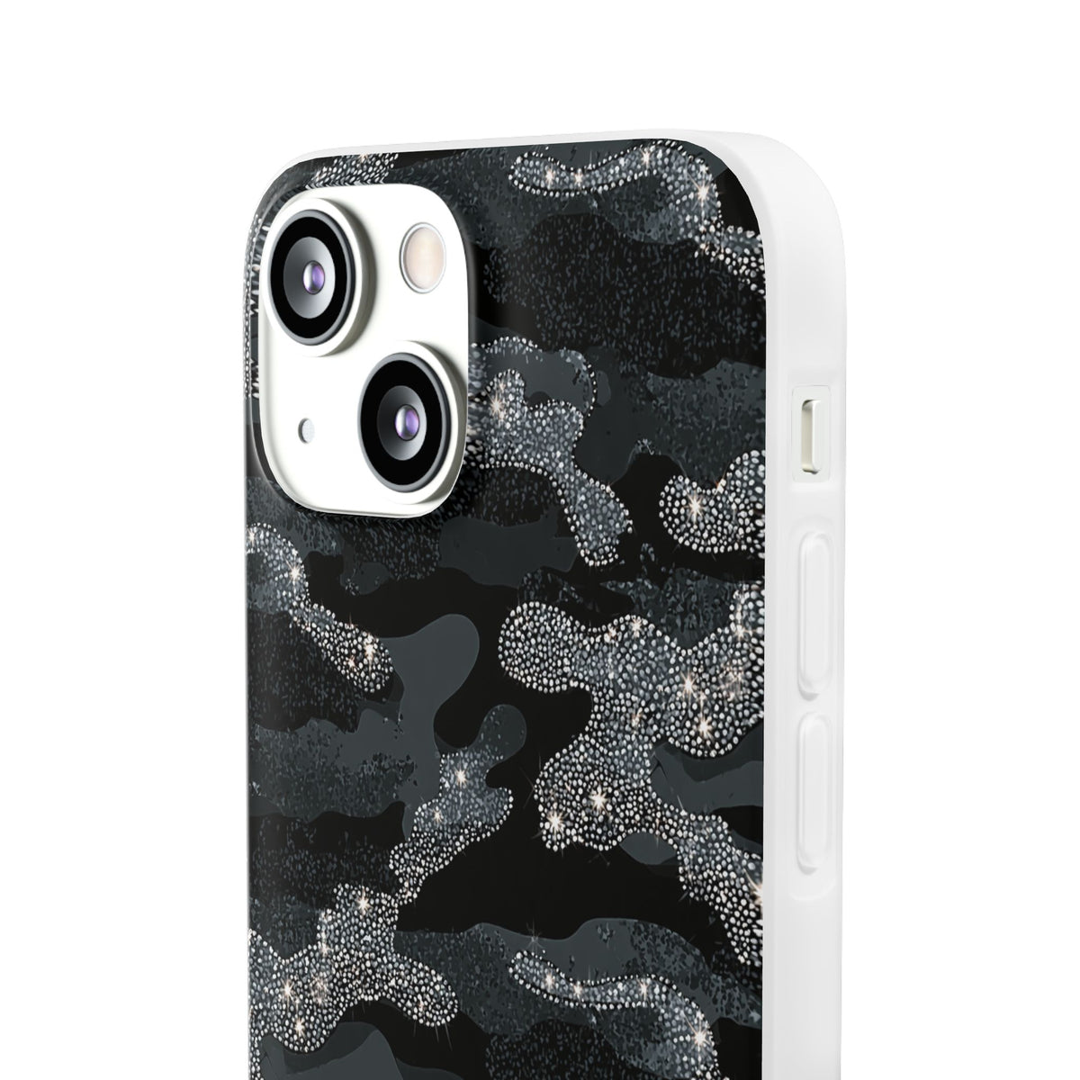Glitter Shadow Camo · Lite Phone Case for iPhone · Black