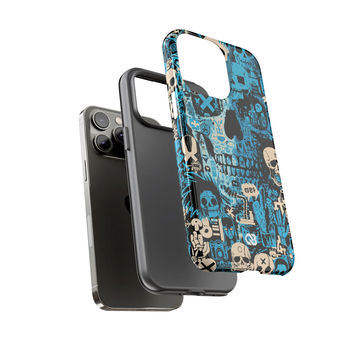 Electric Skull Graffiti · Tough Phone Case for iPhone · Blue