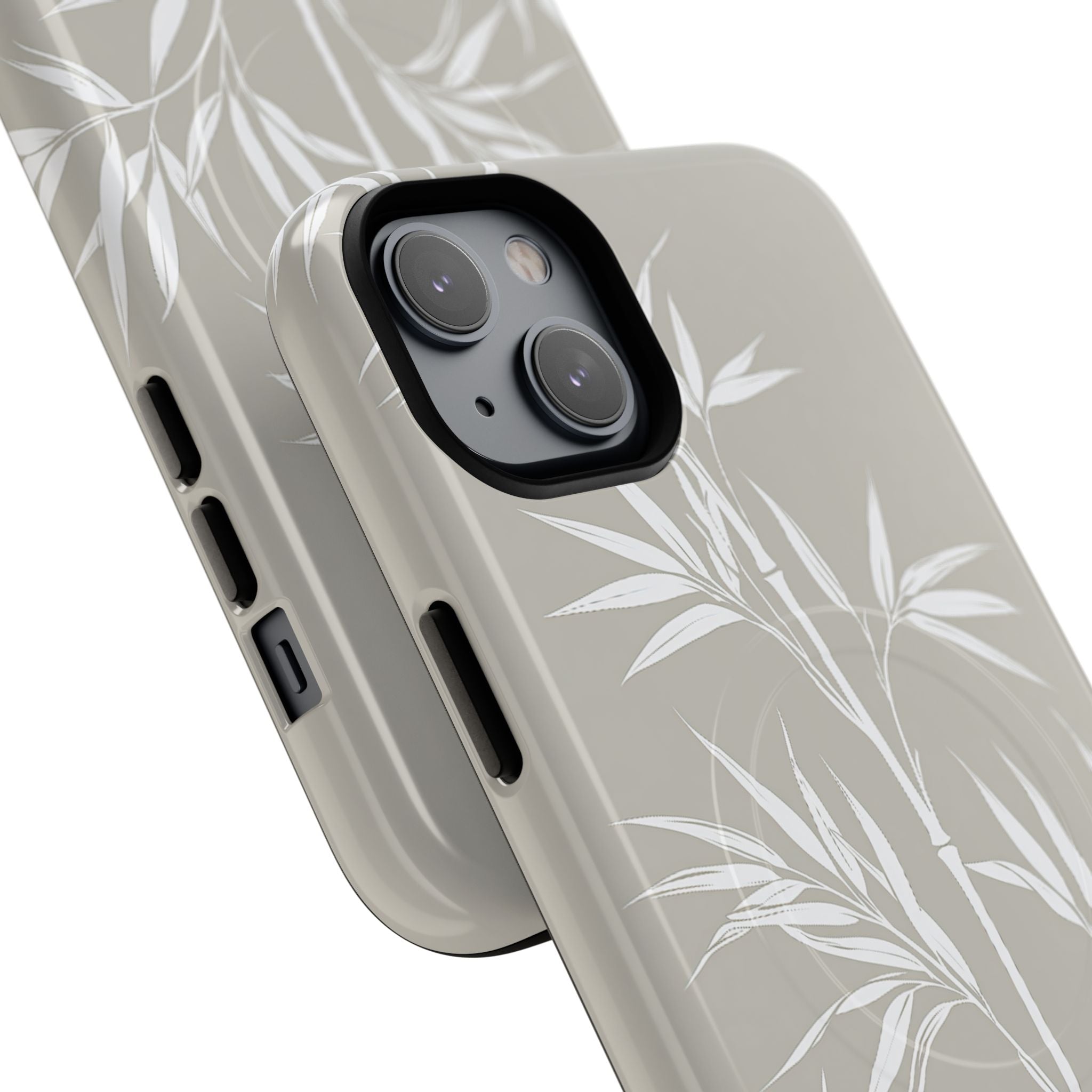 Beige Tough 2.0 Magsafe Phone Case for iPhone - Sandstone Bamboo Stalks