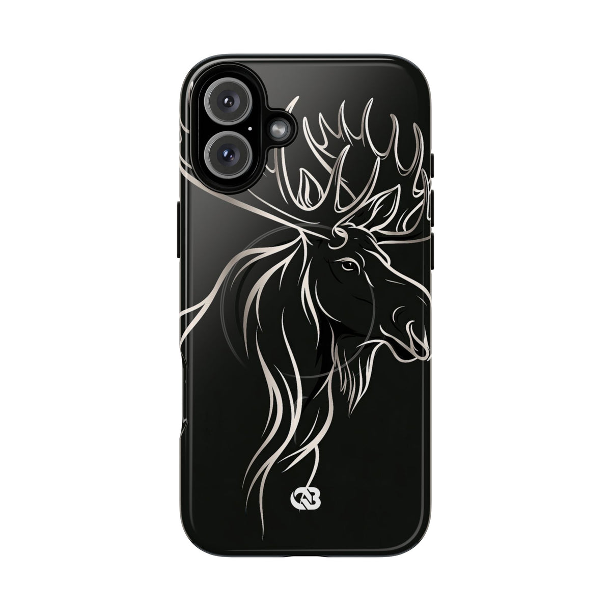 Nordic Moose Contour · Tough 2.0 Magnetic Phone Case for iPhone · Black