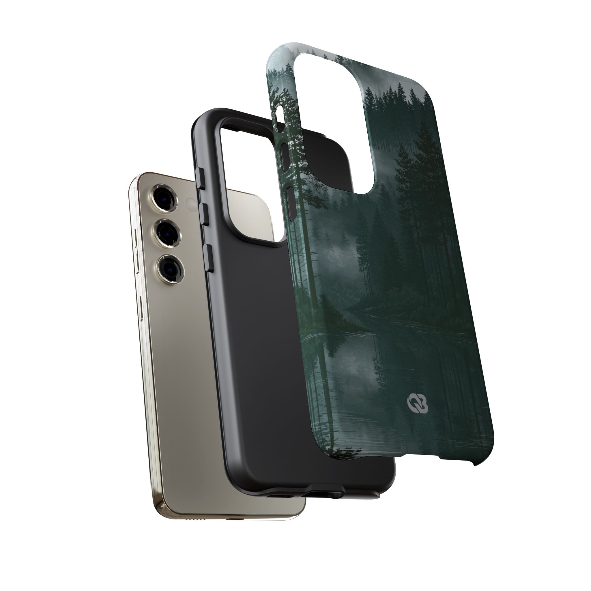Green Tough Phone Case for Samsung - Misty Evergreen Mirror