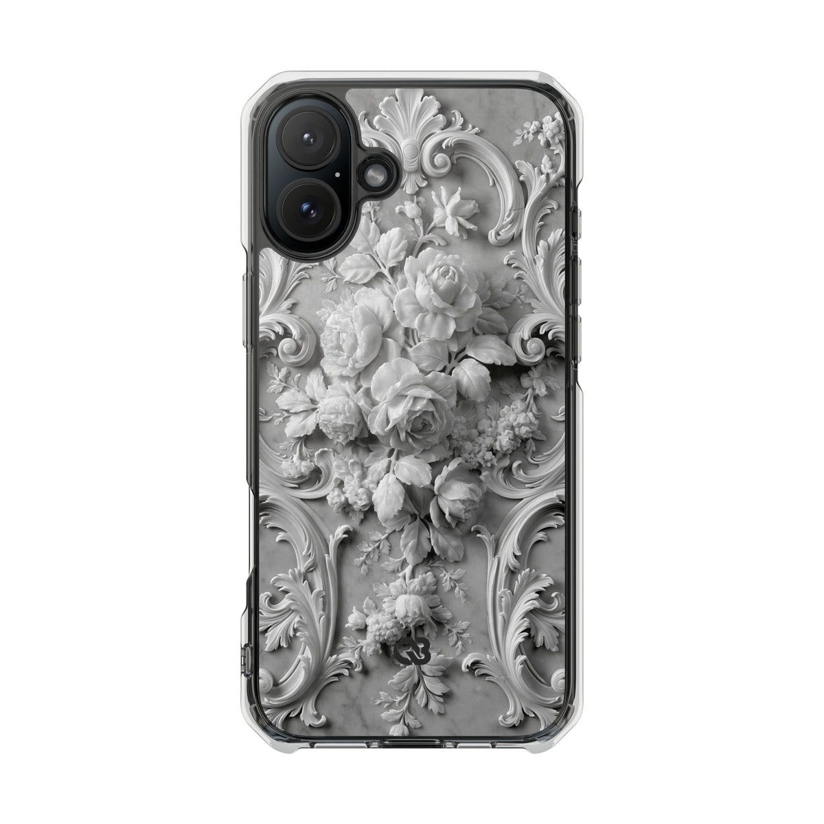 Rococo Marble Rose · Clear Impact Magnetic Phone Case for iPhone · White