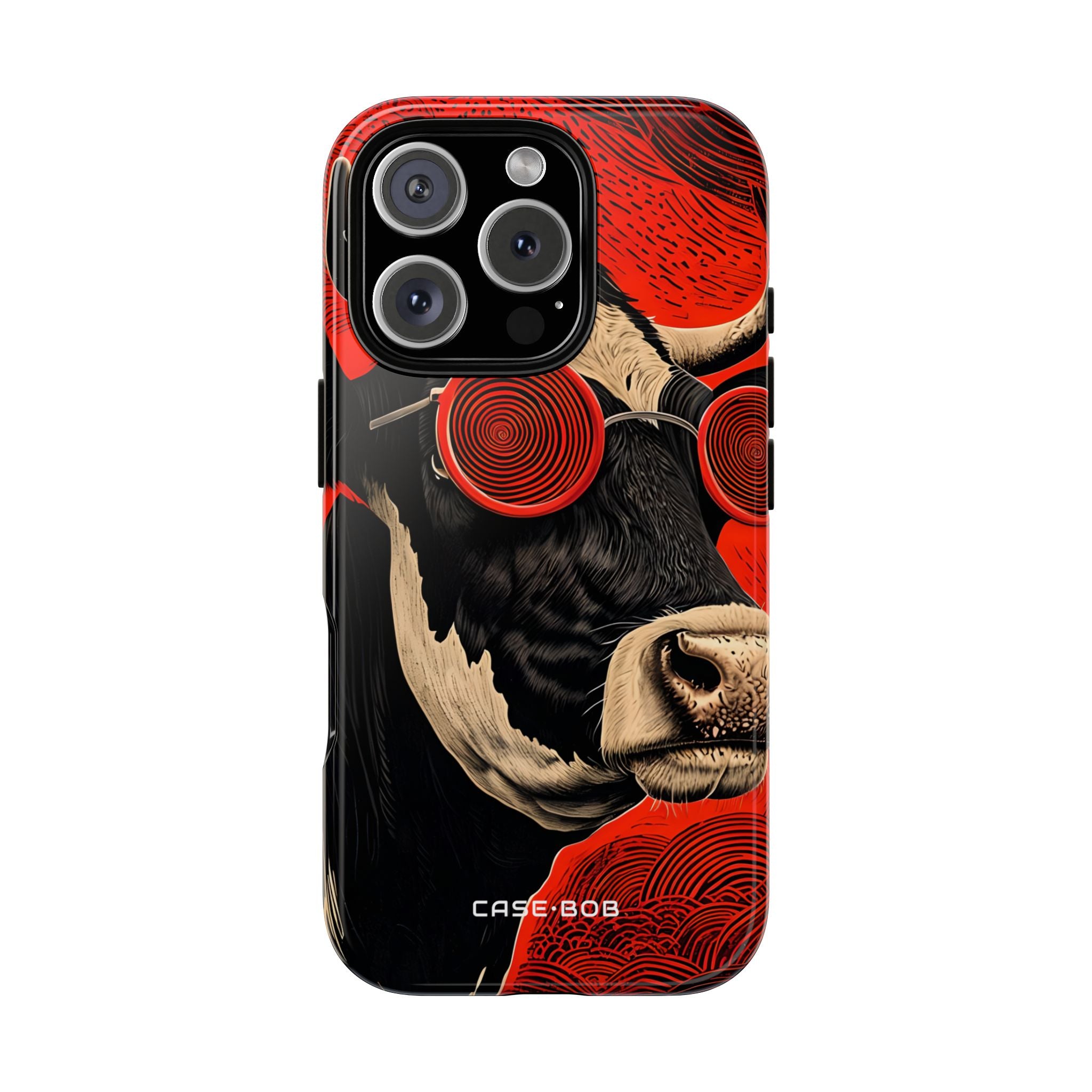 Hypno Cow Crimson iPhone 16 Pro Case - Tough