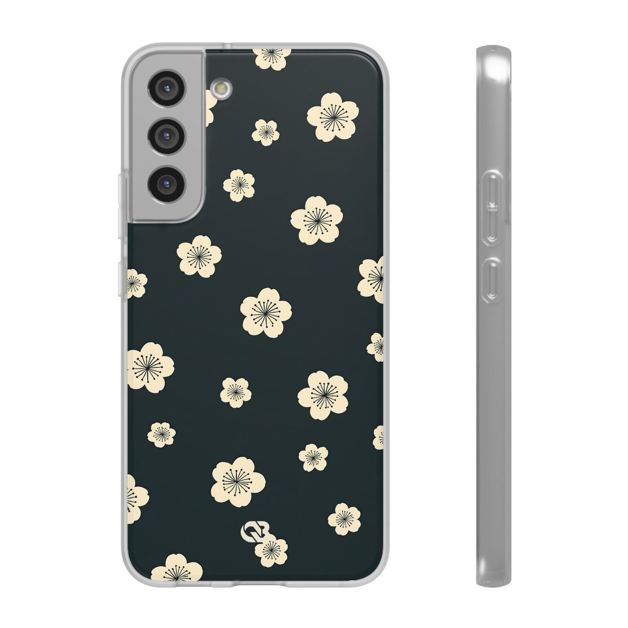 Teal Lite Phone Case for Samsung - Obsidian Cream Petals