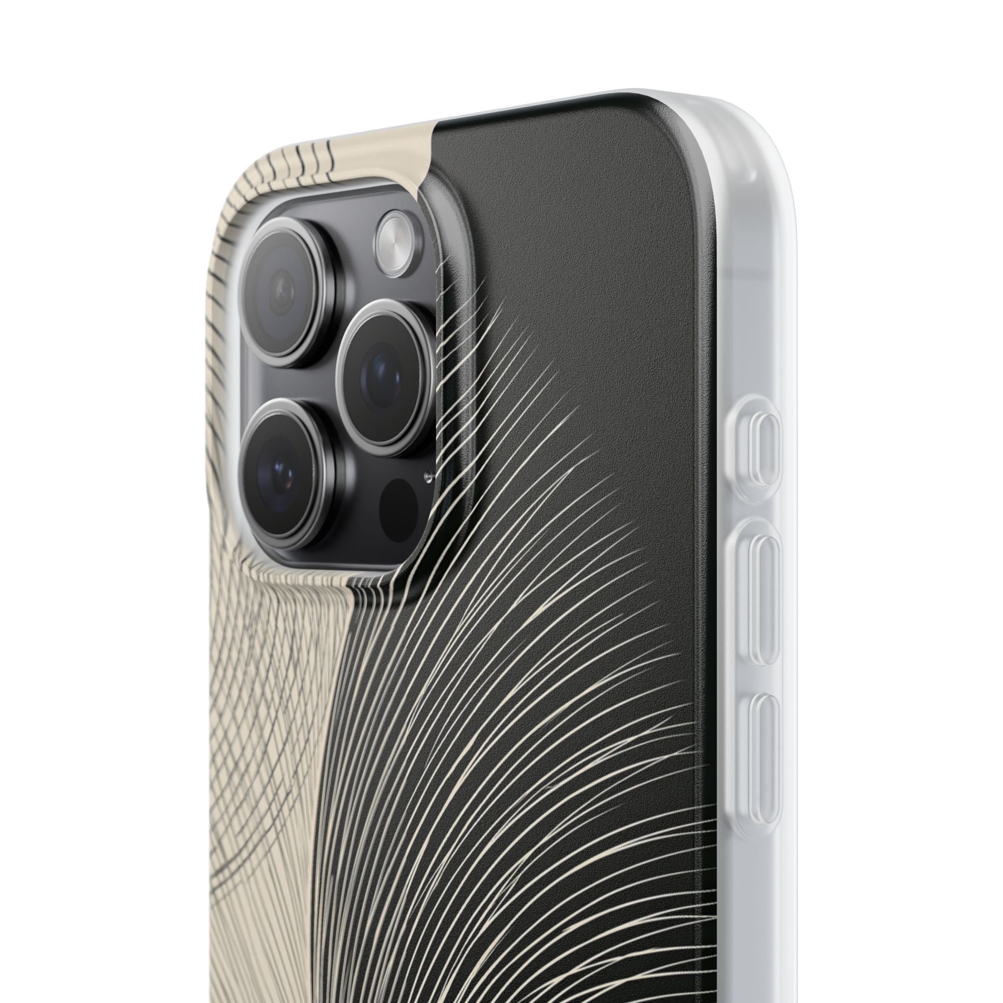Beige Lite Phone Case for iPhone - Obsidian Cream Plume