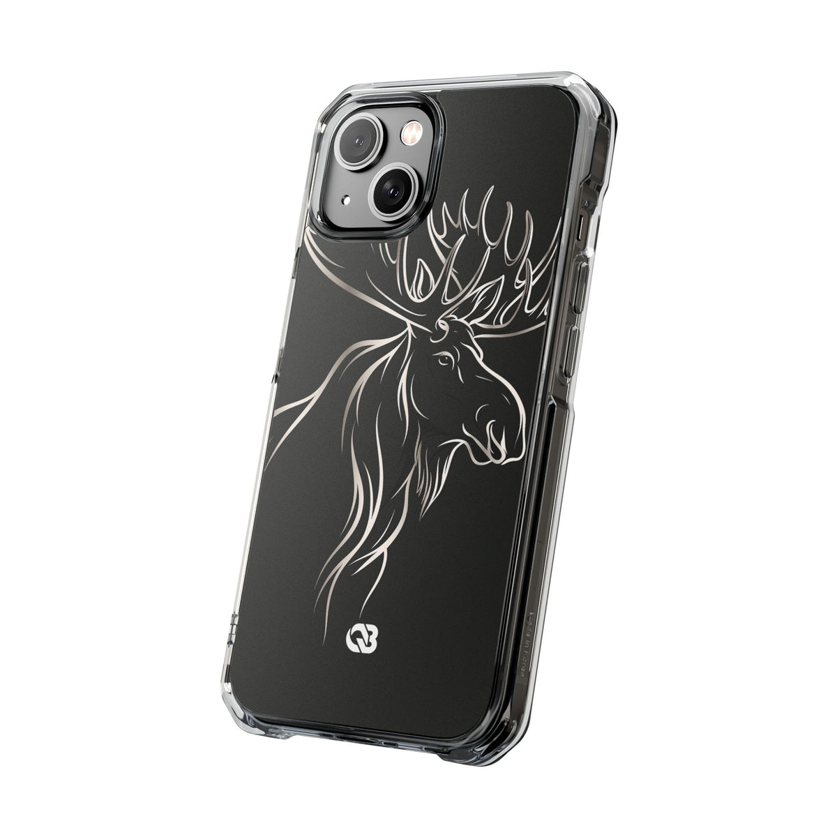 Nordic Moose Contour · Clear Impact Magnetic Phone Case for iPhone · Black