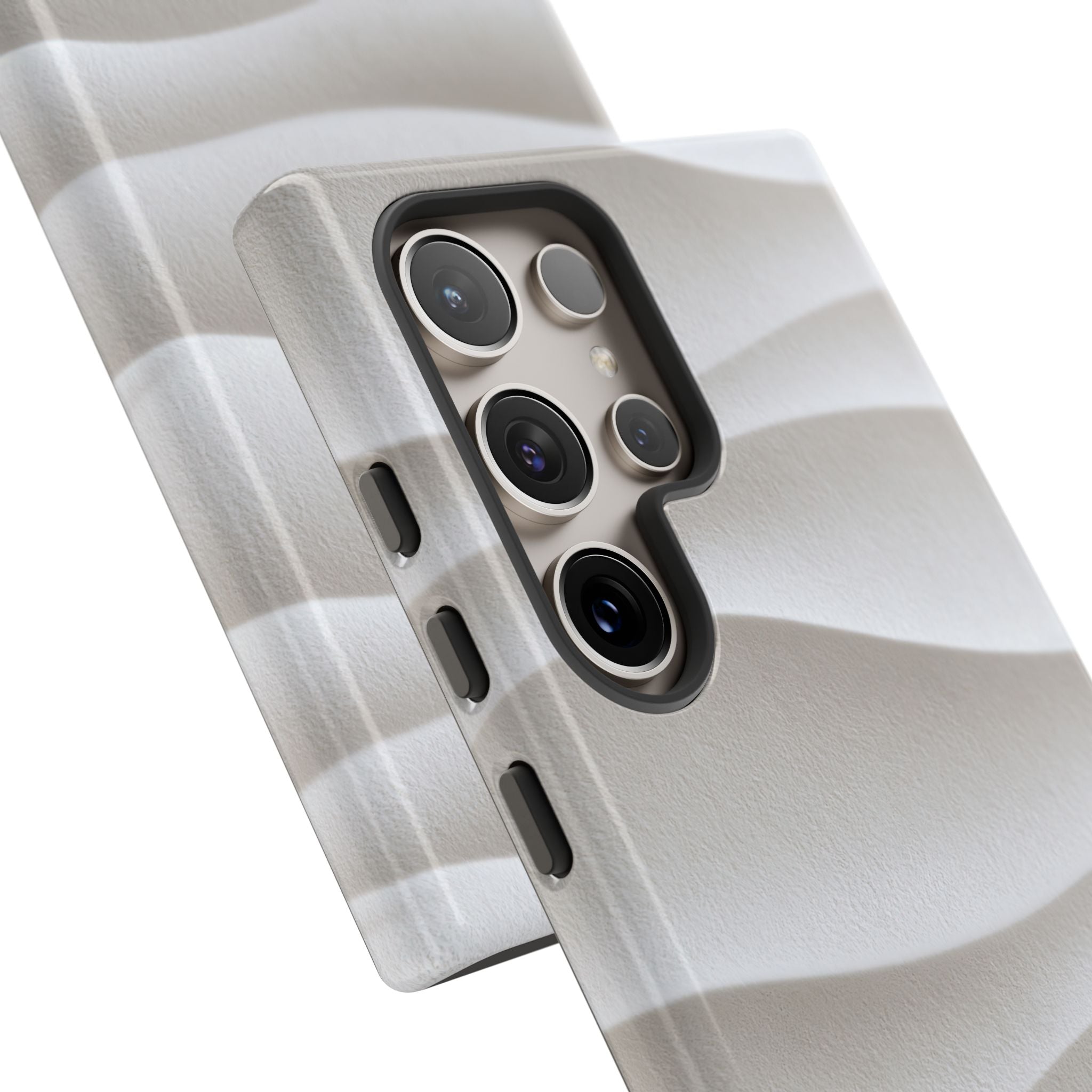 White Tough Phone Case for Samsung - Arctic Flow Ridges