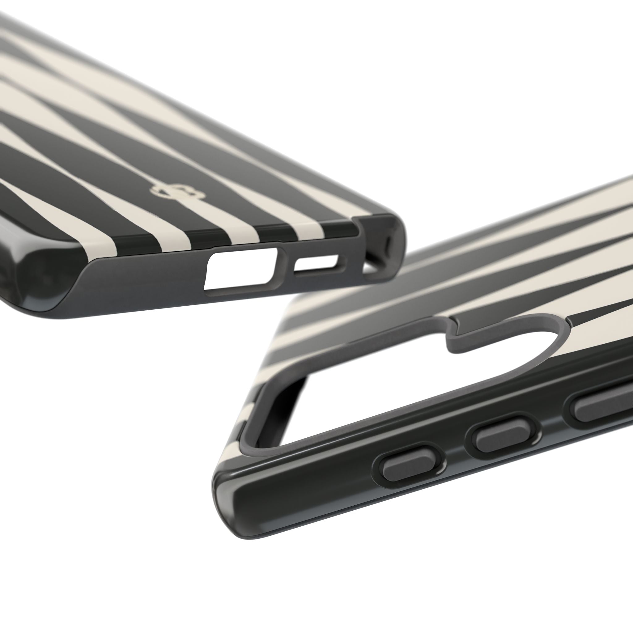 Black Tough Phone Case for Samsung - Ivory Spindle Grid