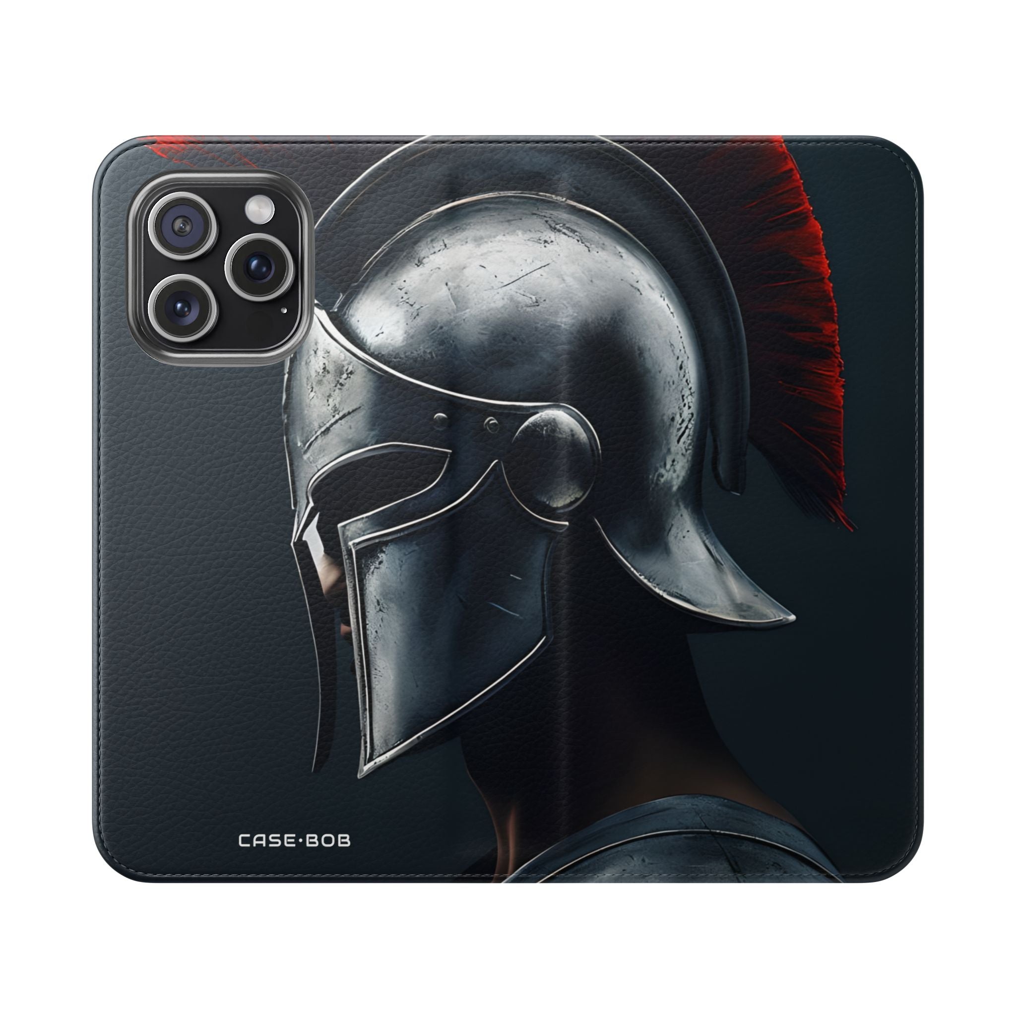Sølv Spartan - iPhone 15 Pro Max Cover - Pung