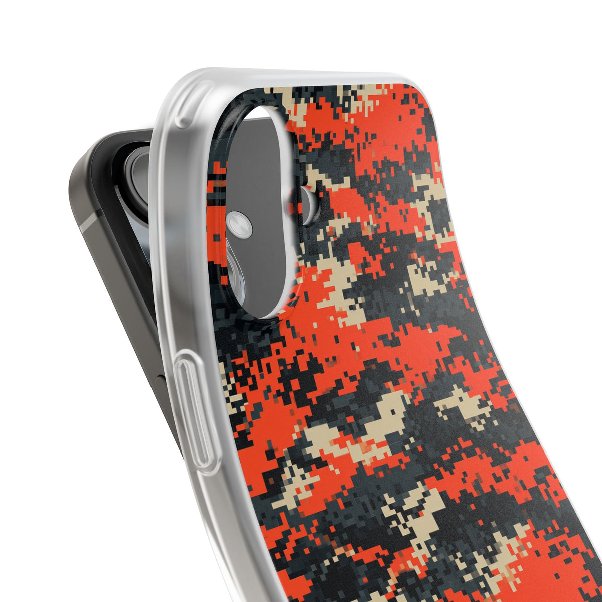 Signal Pixel Camo · Lite Phone Case for iPhone · Orange