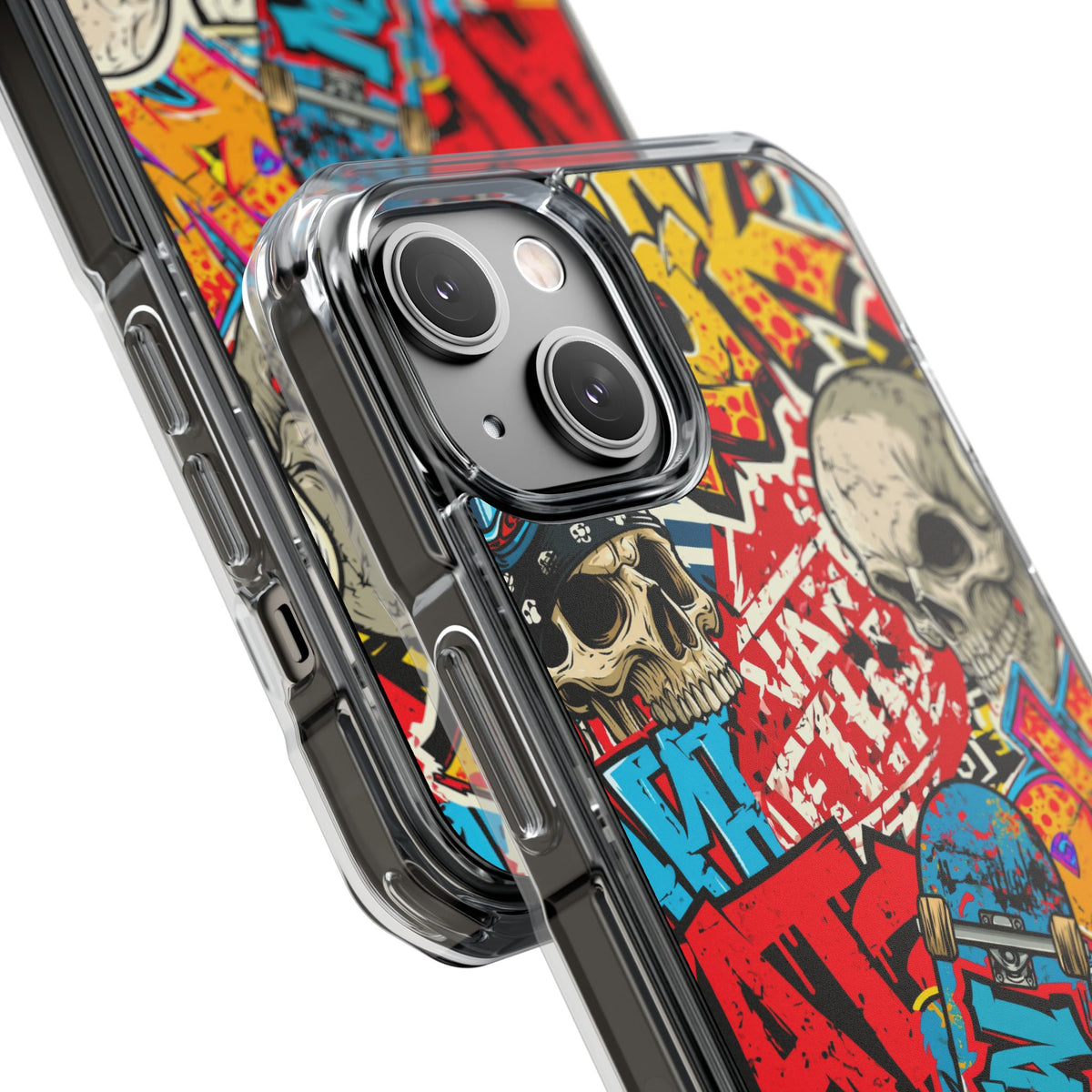 Skate Skull Riot · Clear Impact Magnetic Phone Case for iPhone · Red