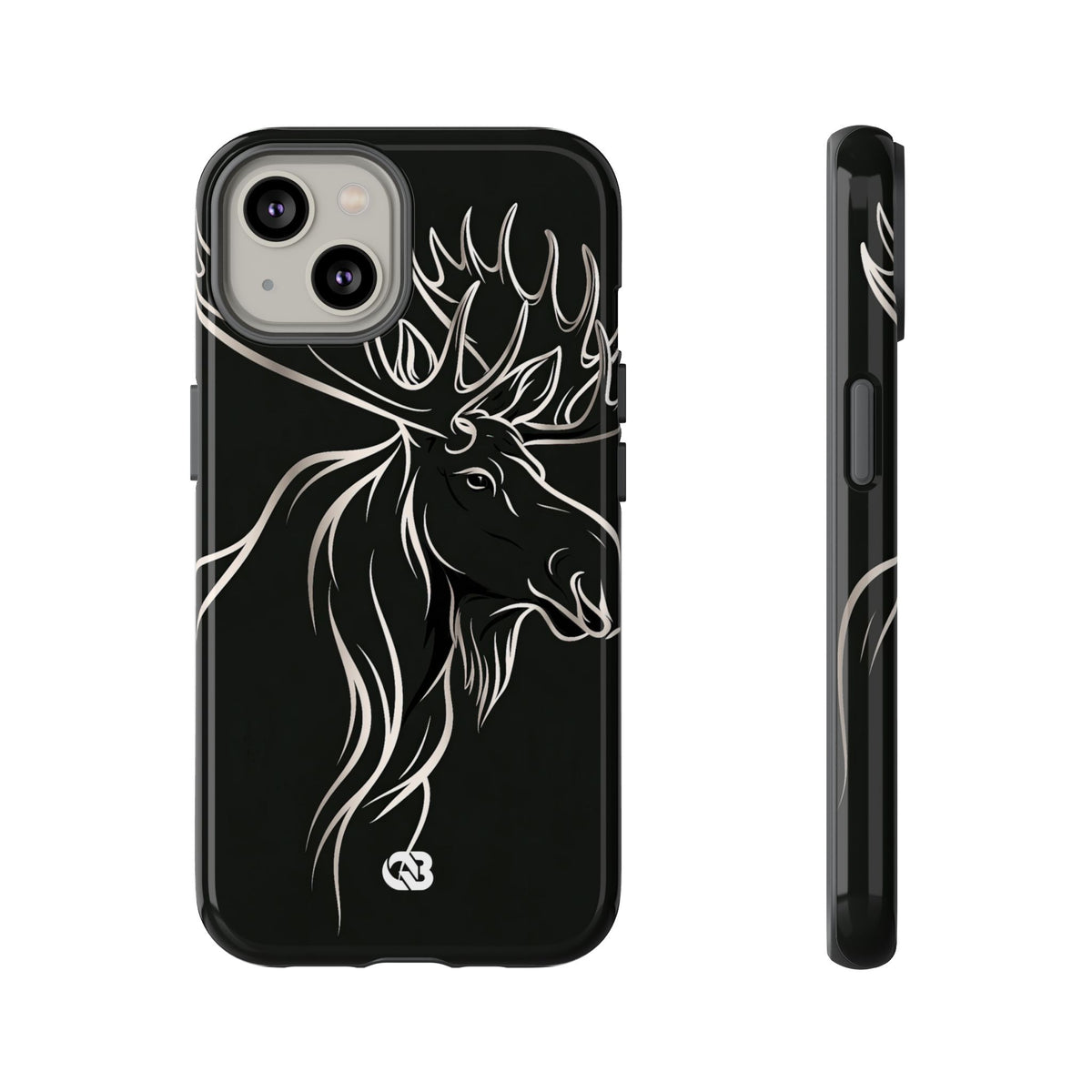 Nordic Moose Contour · Tough Phone Case for iPhone · Black