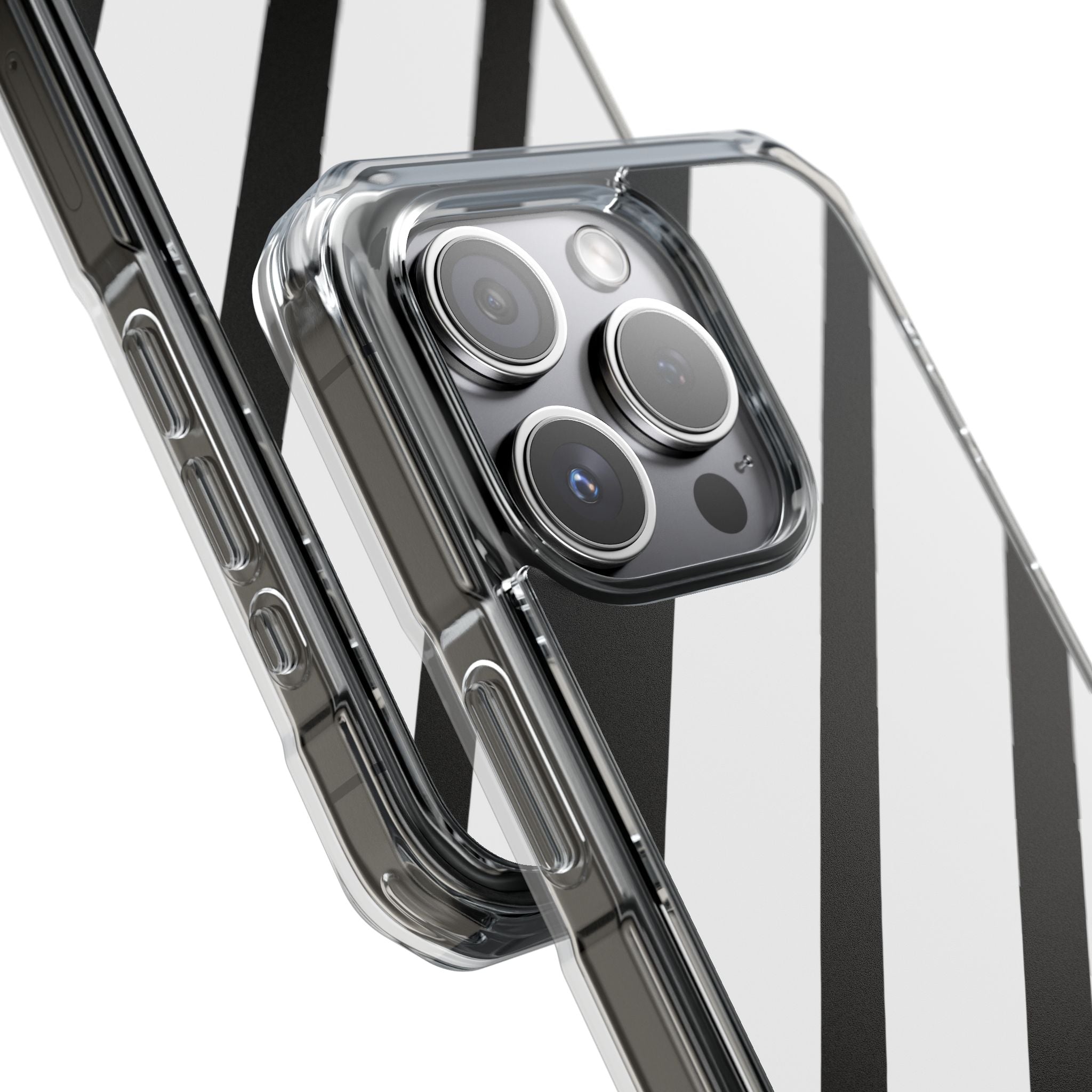 Diagonal Bands Noir iPhone 15 Pro Case - Impact