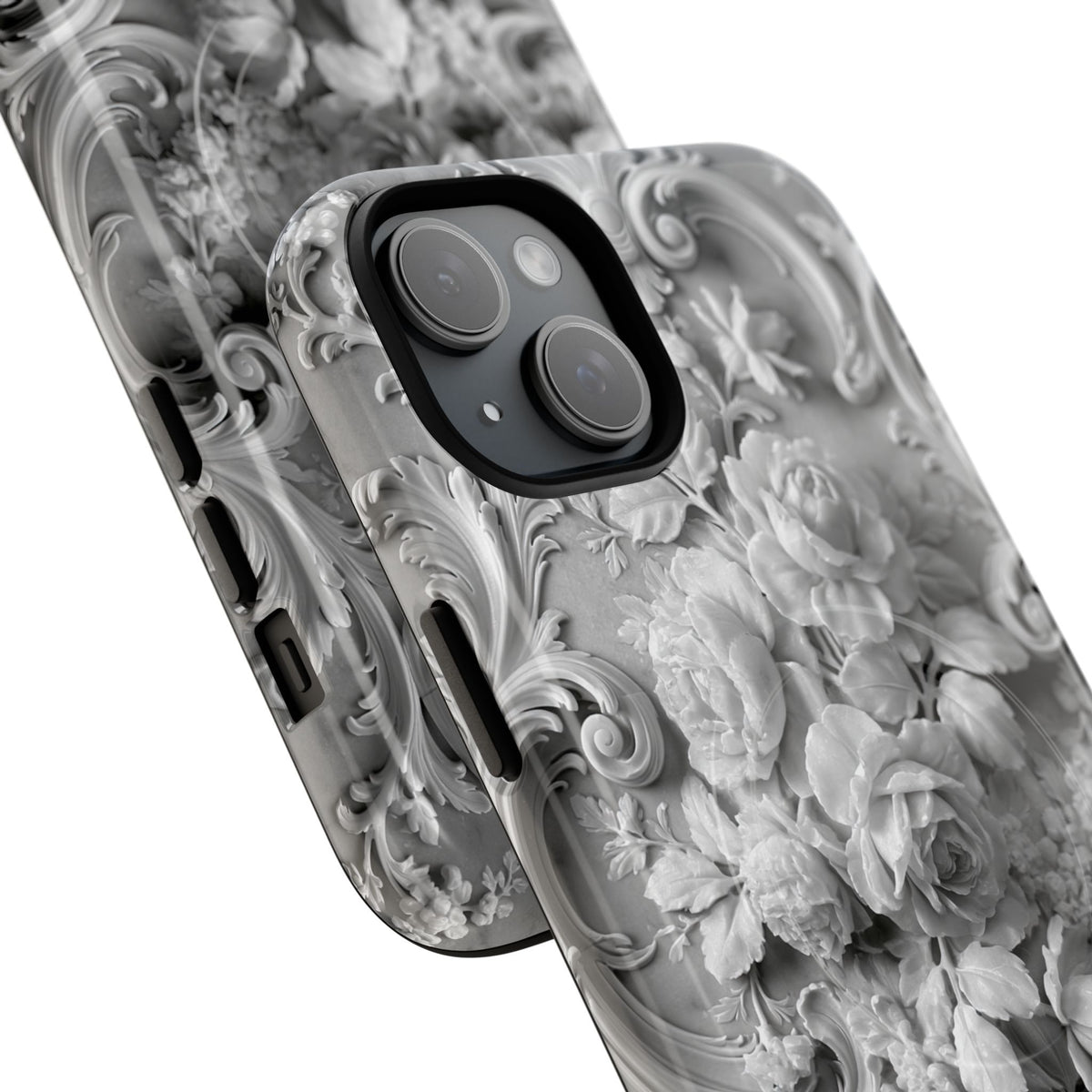 Rococo Marble Rose · Tough 2.0 Magnetic Phone Case for iPhone · White