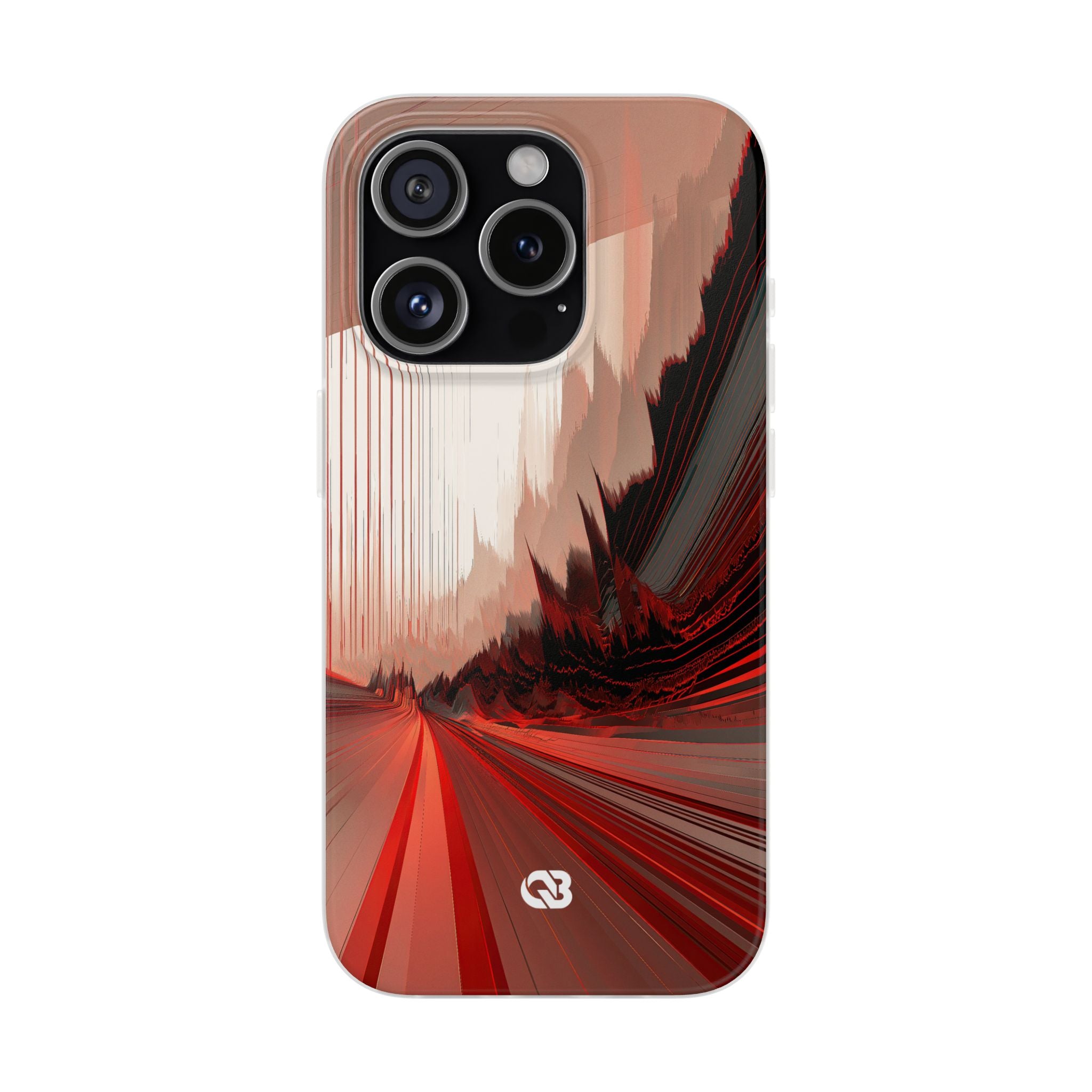 Red Lite Phone Case for iPhone - Crimson Pulse Horizon