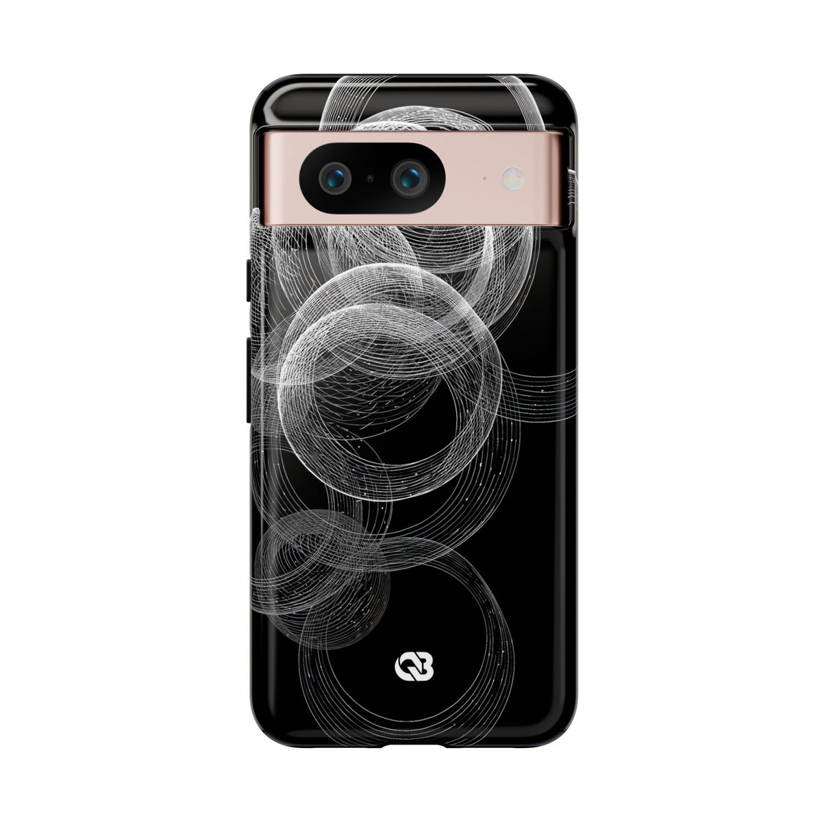 Black Tough Phone Case for Google Pixel - Kinetic Wireframe Orbit