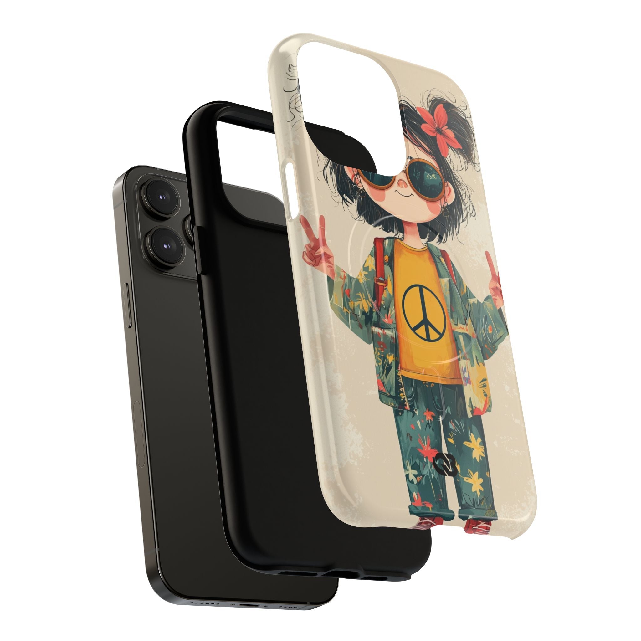 Retro Peace Girl · Tough+ Custodia per iPhone · Magsafe