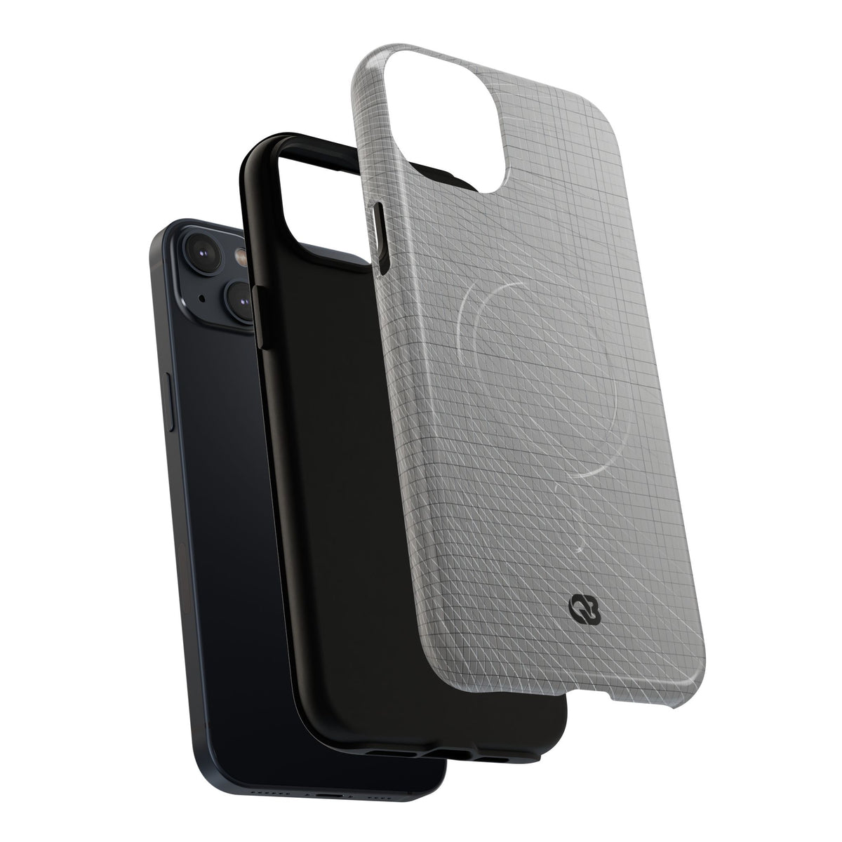 Grey Tough 2.0 Magsafe Phone Case for iPhone - Chrome Mesh Warp