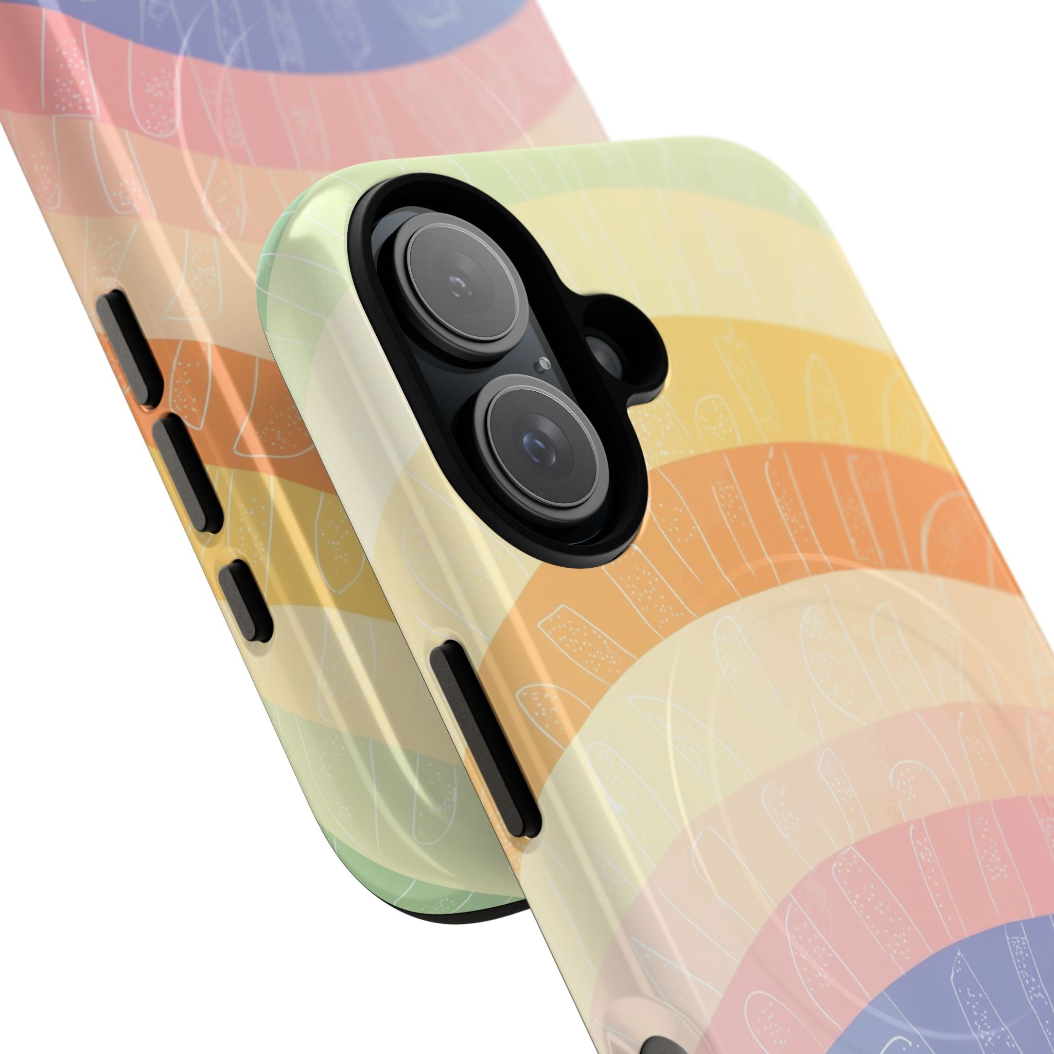 Pastel Rainbow Bands iPhone 16 Case - Tough+