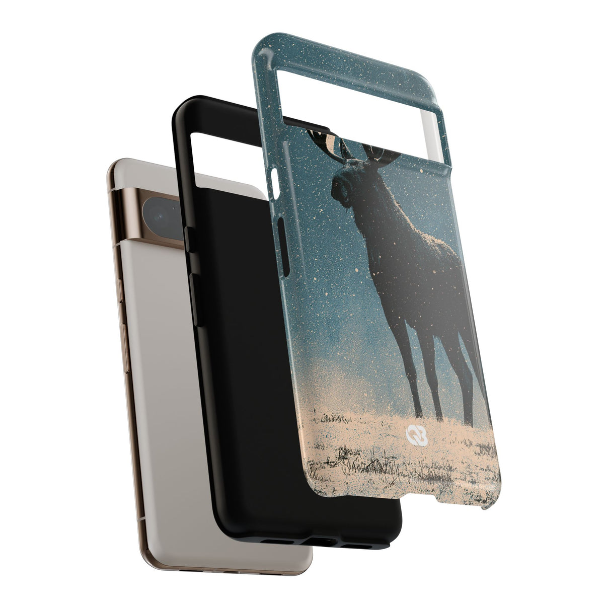Nordic Boreal Moose · Tough Phone Case for Pixel · Blue