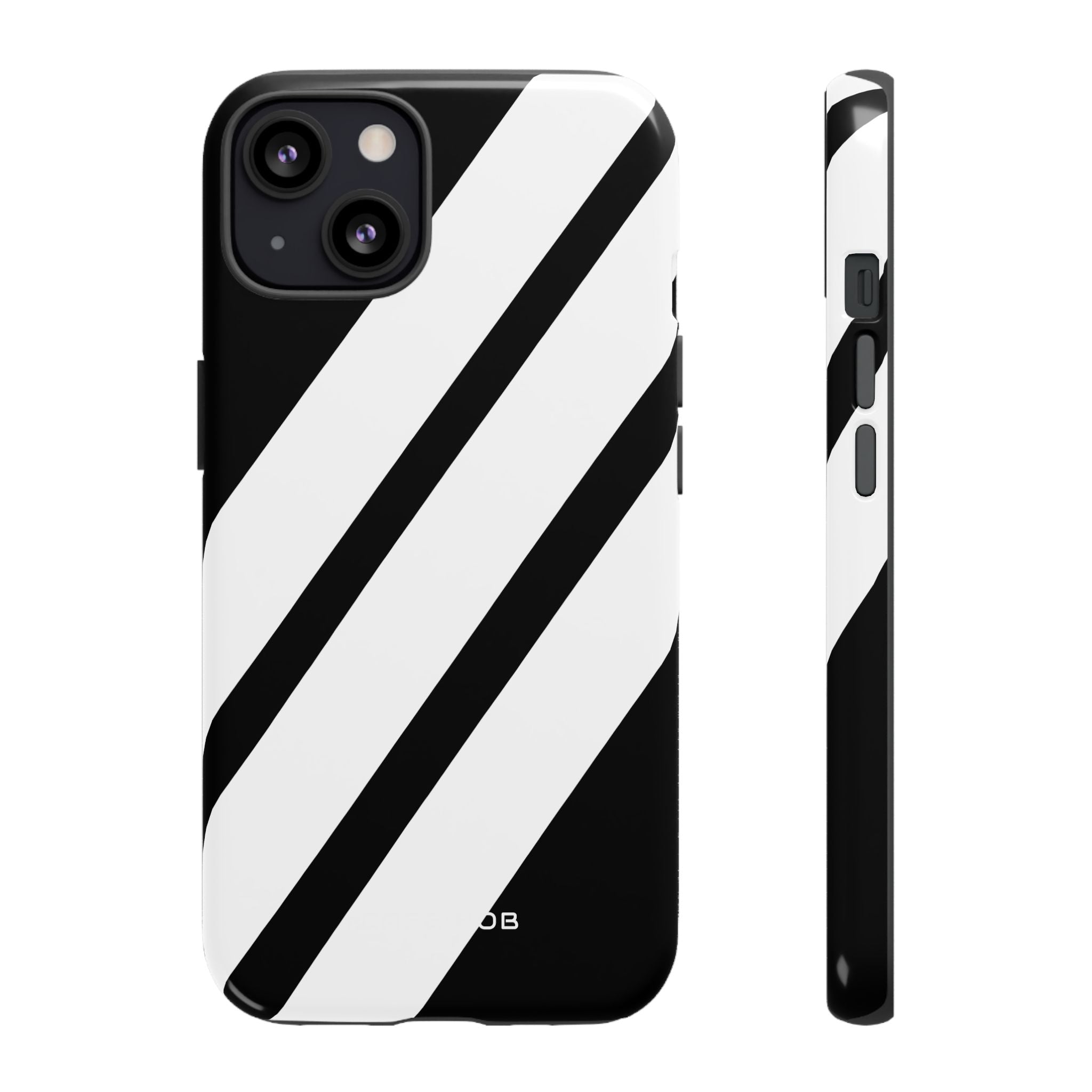 Diagonal Bands Noir iPhone 13 Case - Tough