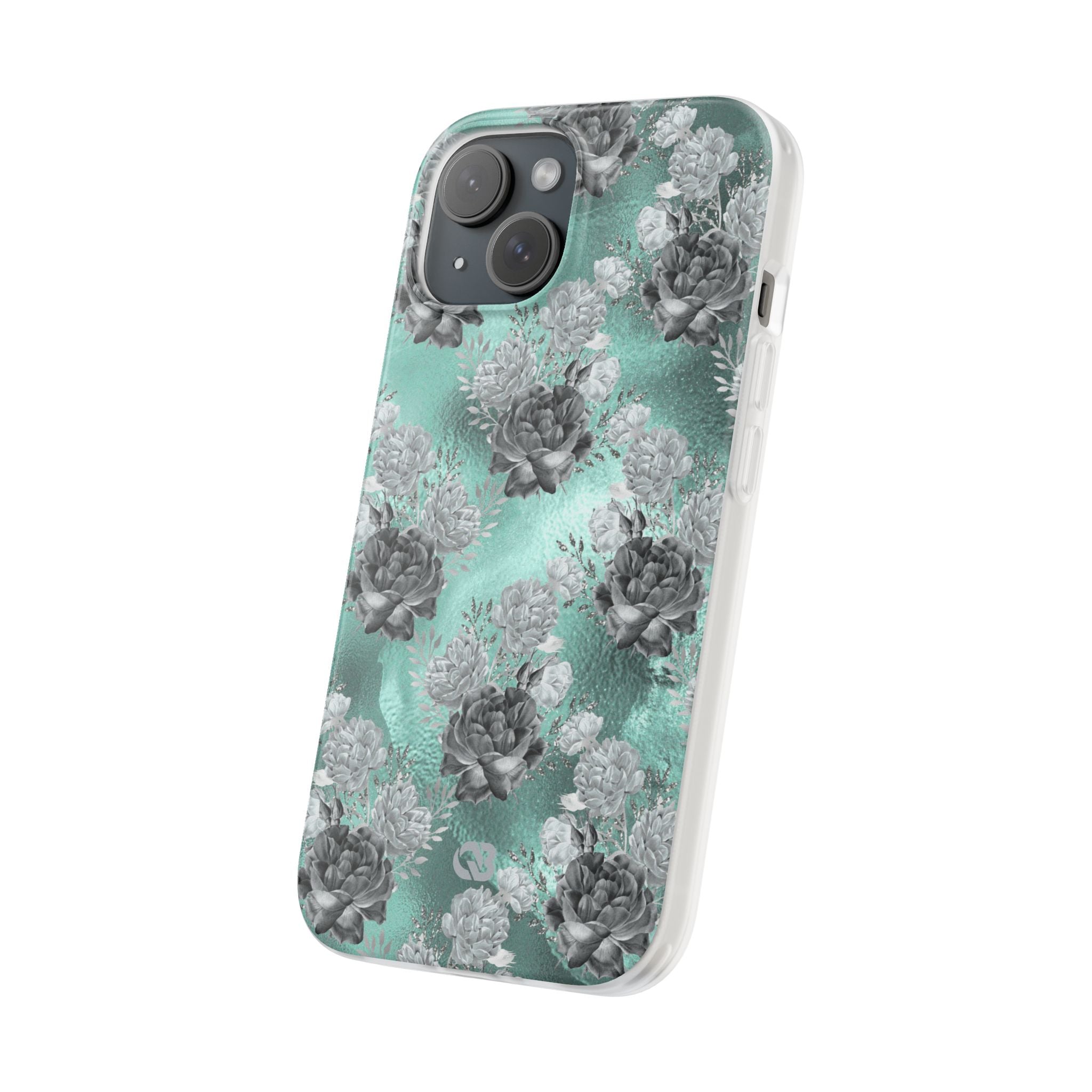 Frost Mint Floral · Soft Handyhülle für iPhone