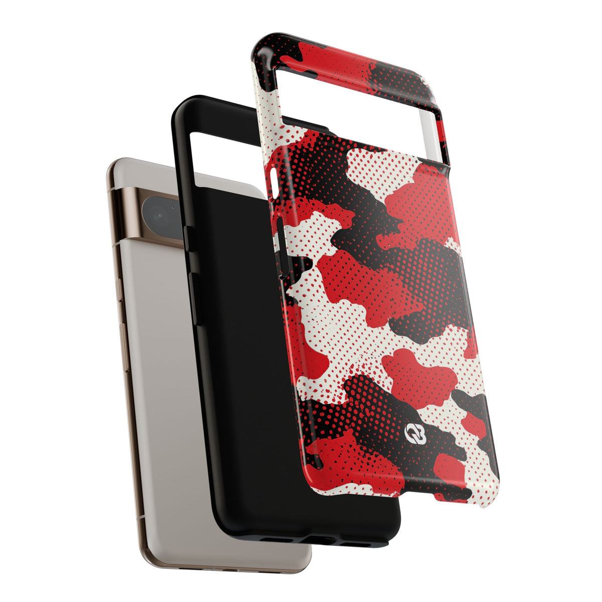 Crimson Halftone Camo · Tough Phone Case for Pixel · Red