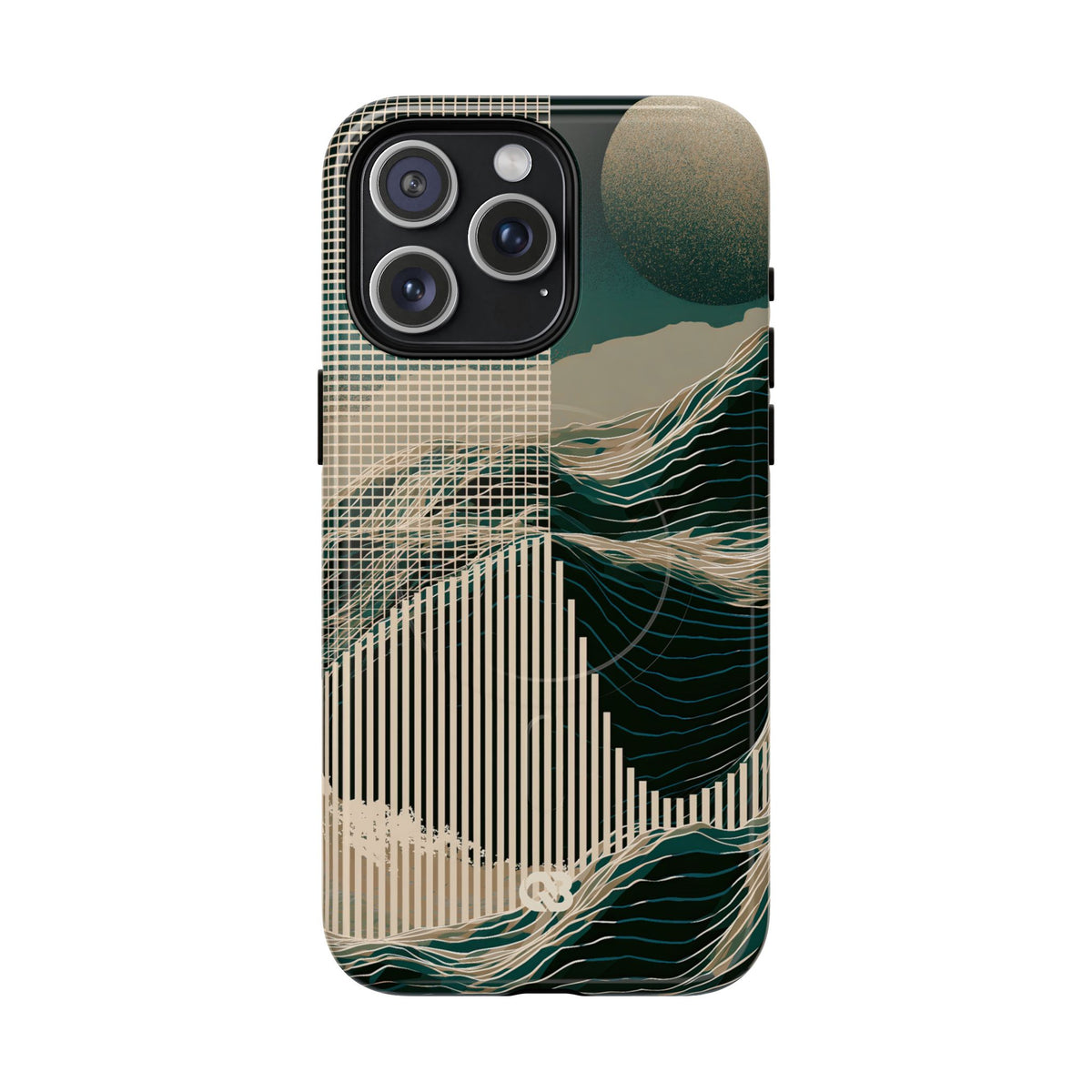 Green Tough 2.0 Magsafe Phone Case for iPhone - Lunar Moss Topography