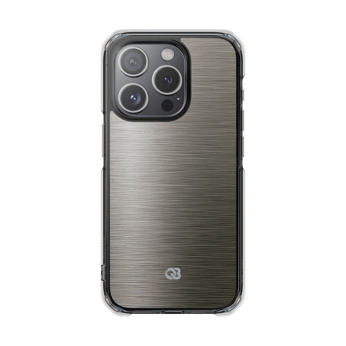 Grey Impact MagSafe Phone Case for iPhone - Brushed Industrial Steel