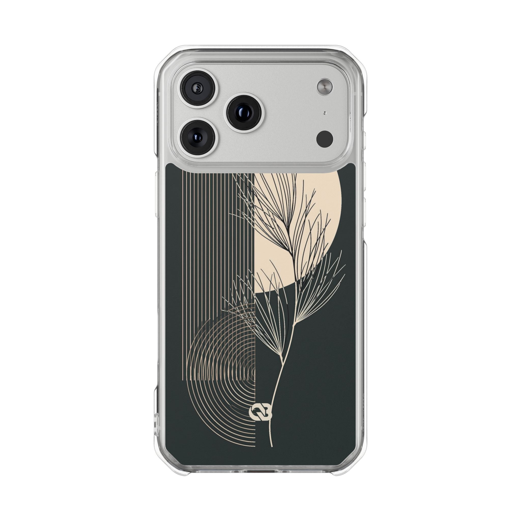 Black Impact MagSafe Phone Case for iPhone - Obsidian Sand Willow